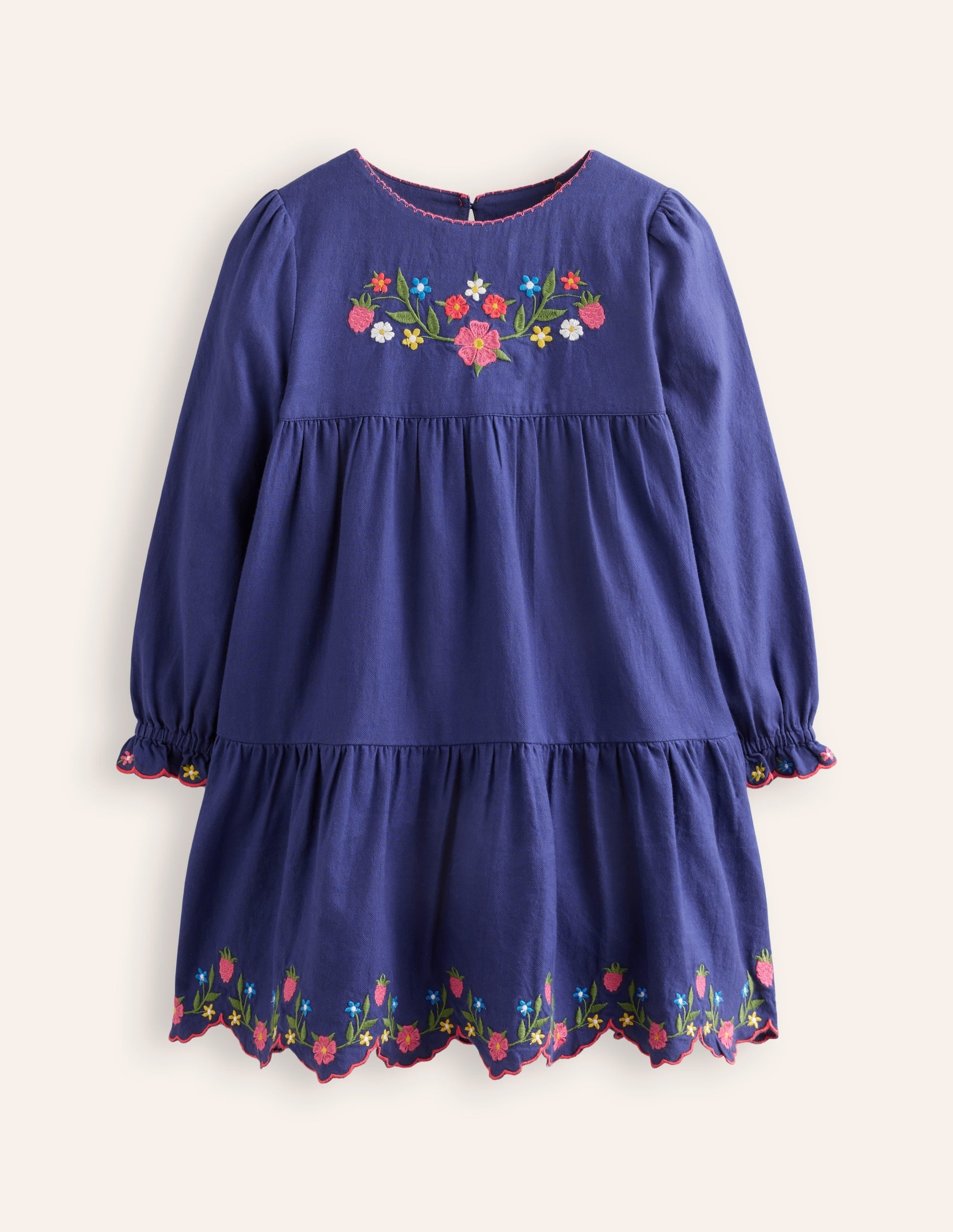 Betsy Tiered Twirly Dress-Starboard Navy Embroidery - Image 1