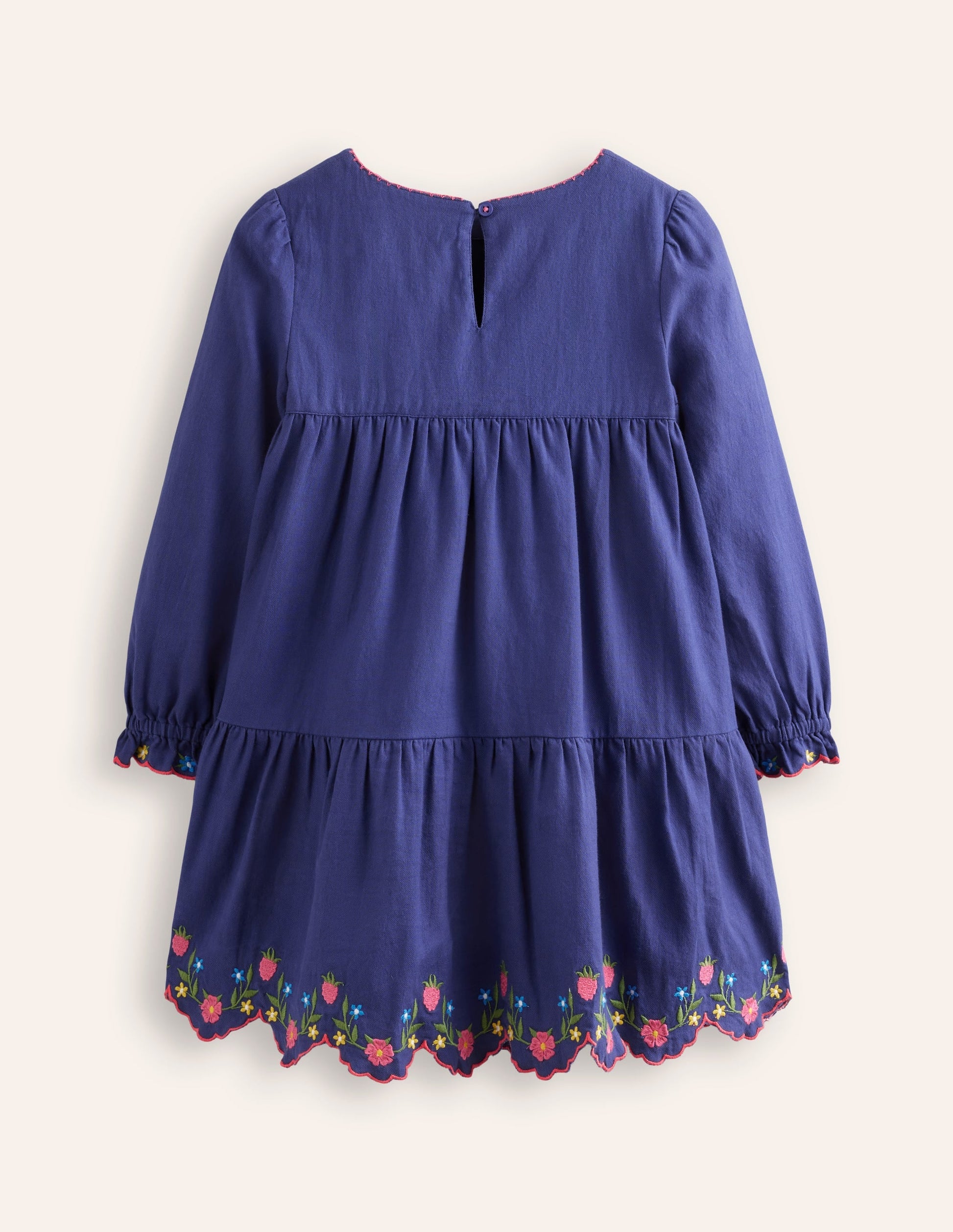 Betsy Tiered Twirly Dress-Starboard Navy Embroidery-2