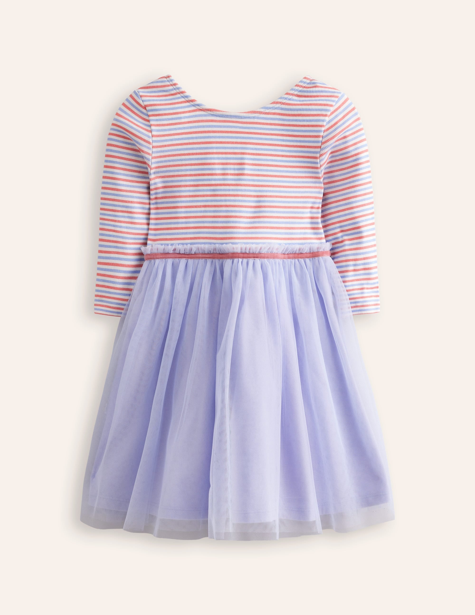Rib Jersey Tulle Dress-Etoile Blue Multi - Image 1