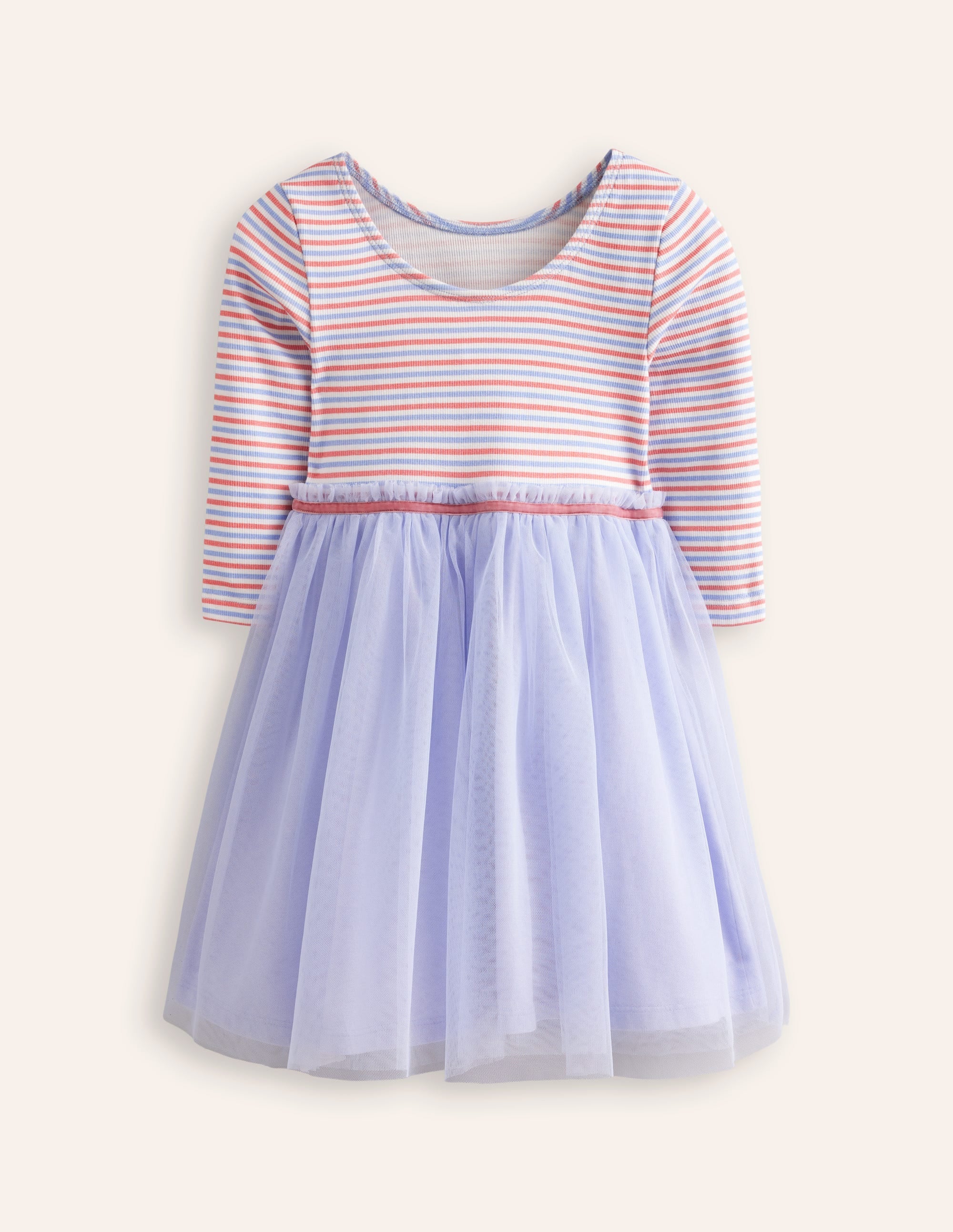 Rib Jersey Tulle Dress-Etoile Blue Multi - Image 2