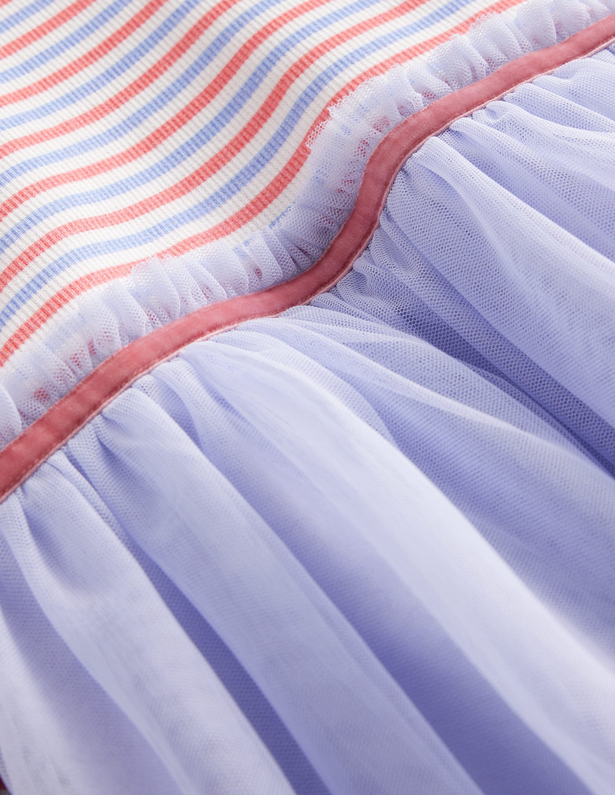 Rib Jersey Tulle Dress-Etoile Blue Multi - Image 3