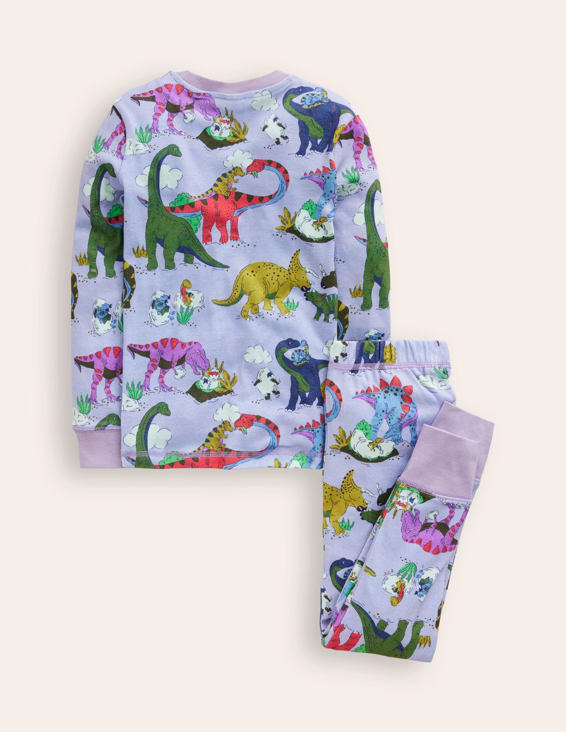 Snug Long John Pyjamas-Lilac Dino Family-2