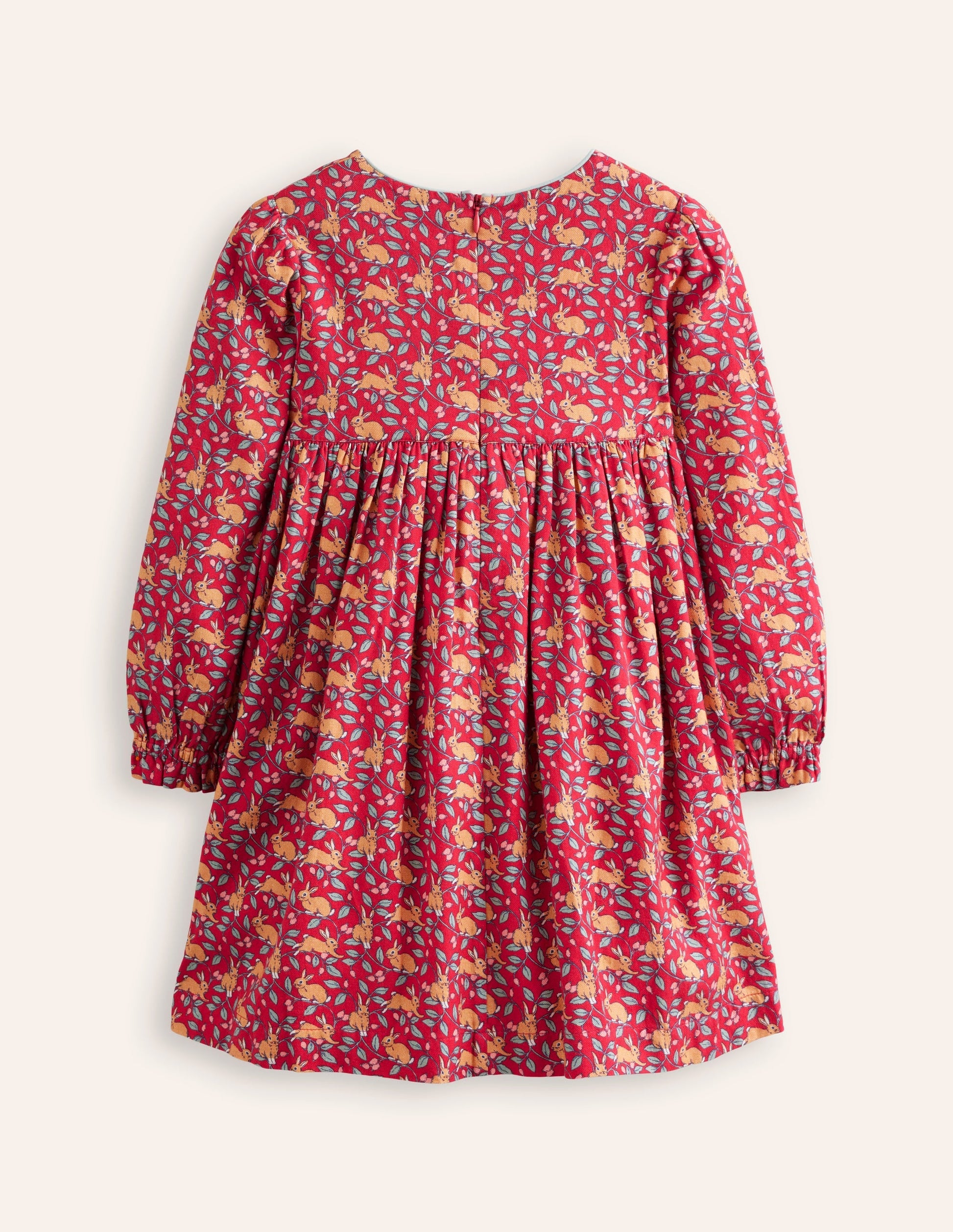 Bess Cosy Smocked Dress-Conker Brown Bunnies-2