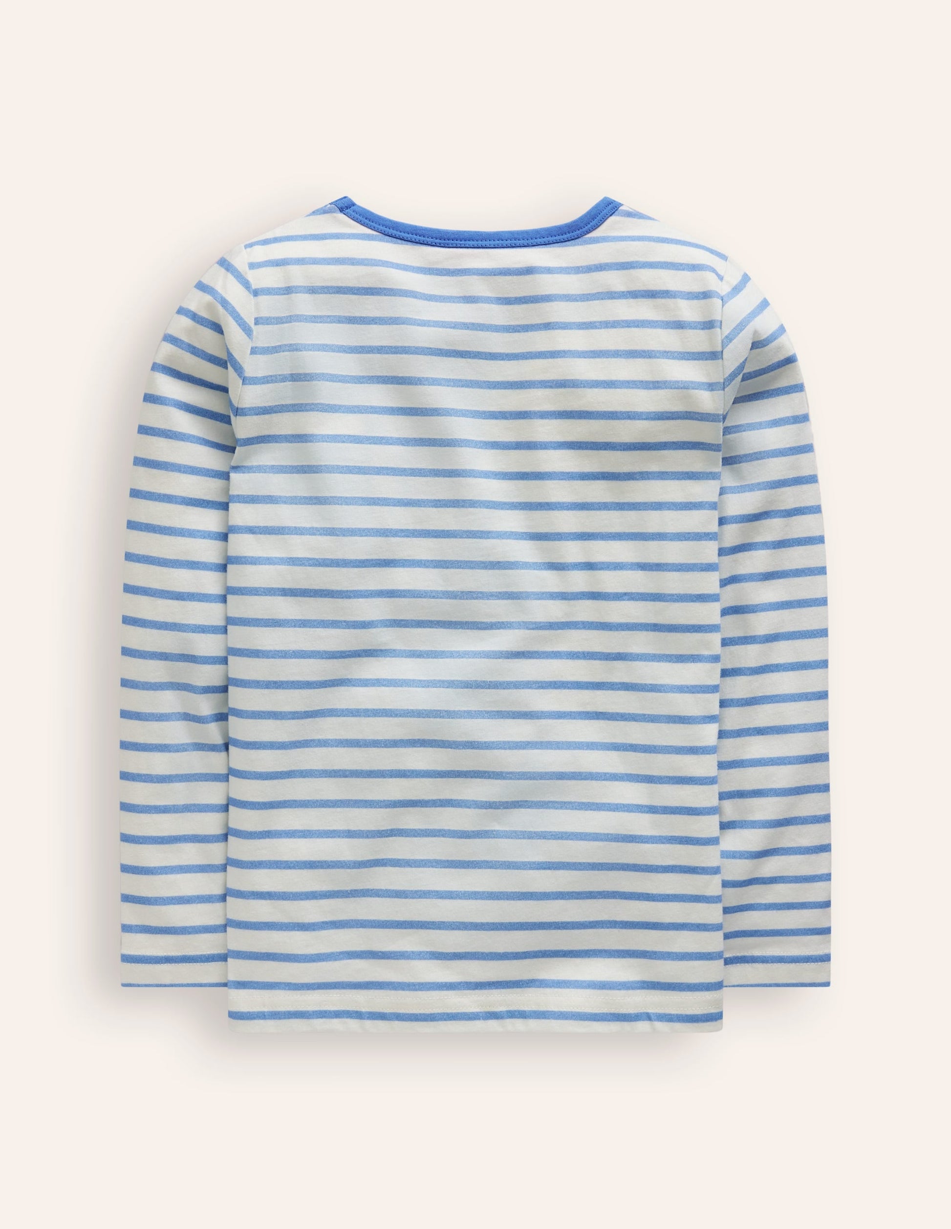 Appliqué Pocket T-Shirt-Arctic Blue/ Ivory Strawberry-2