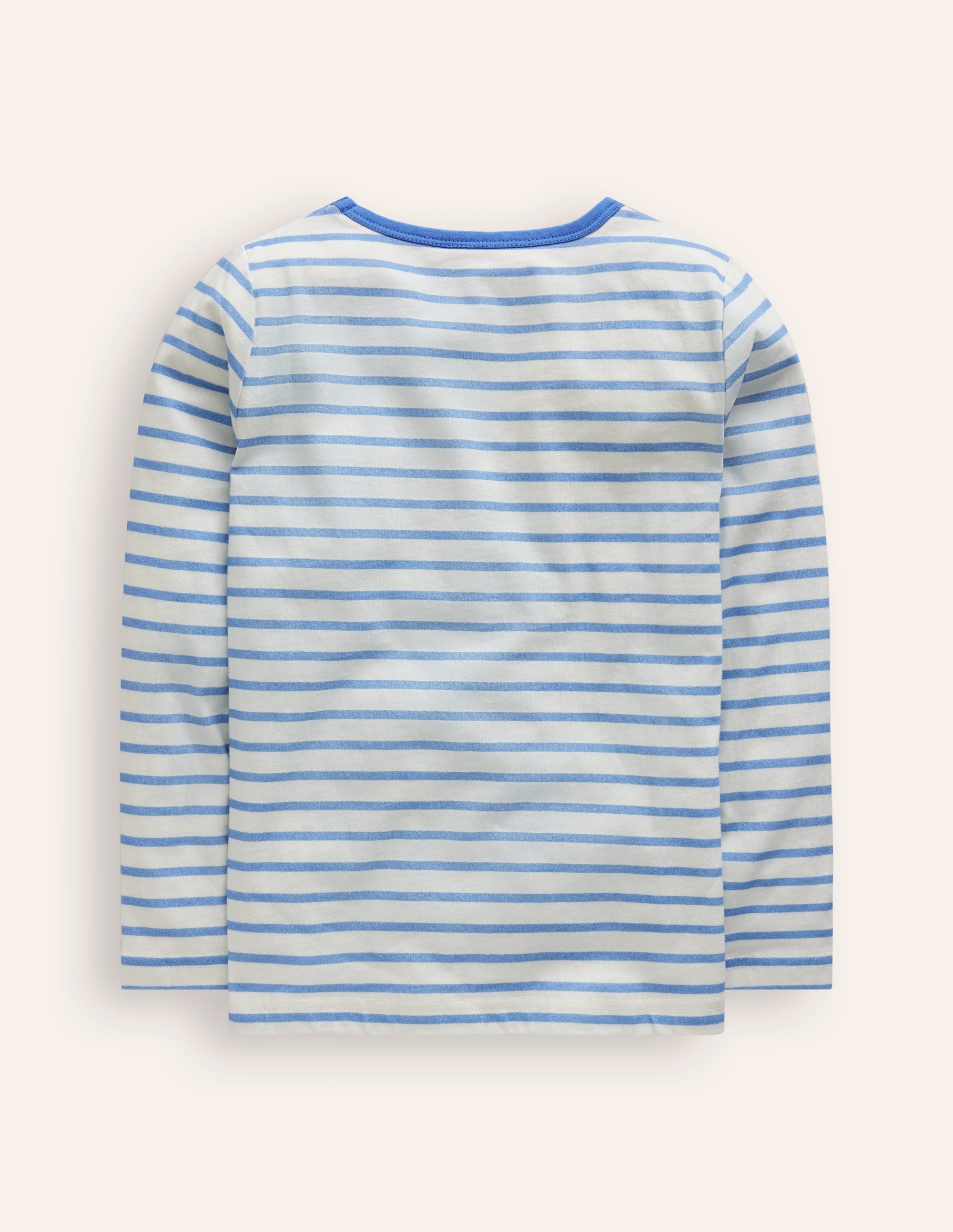 Appliqué Pocket T-Shirt-Arctic Blue/ Ivory Strawberry - Image 2