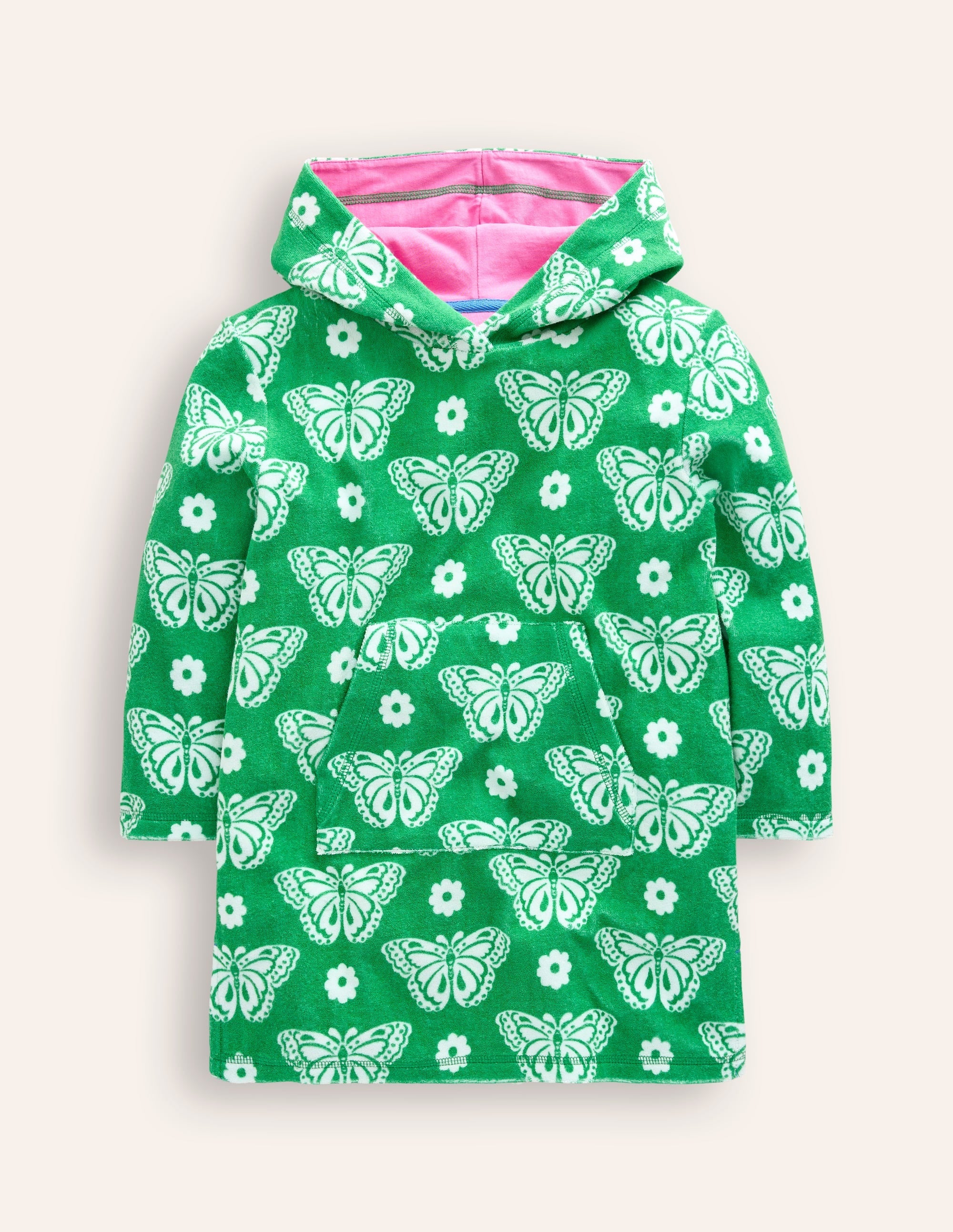Towelling Throw-On-Pea Green Butterfly Stamp - Image 1