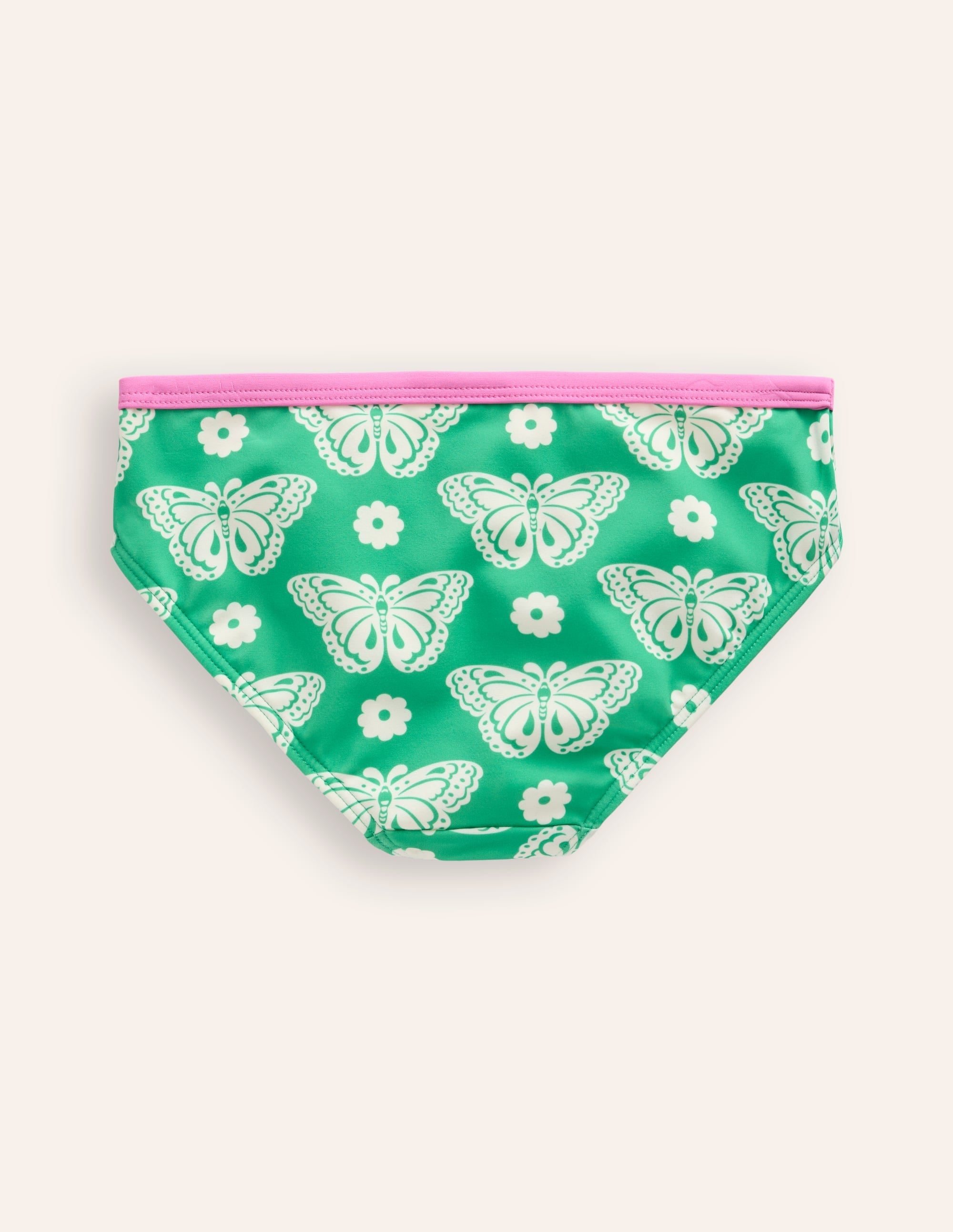 Patterned Bikini Bottoms-Pea Green Butterfly Stamp - Image 2