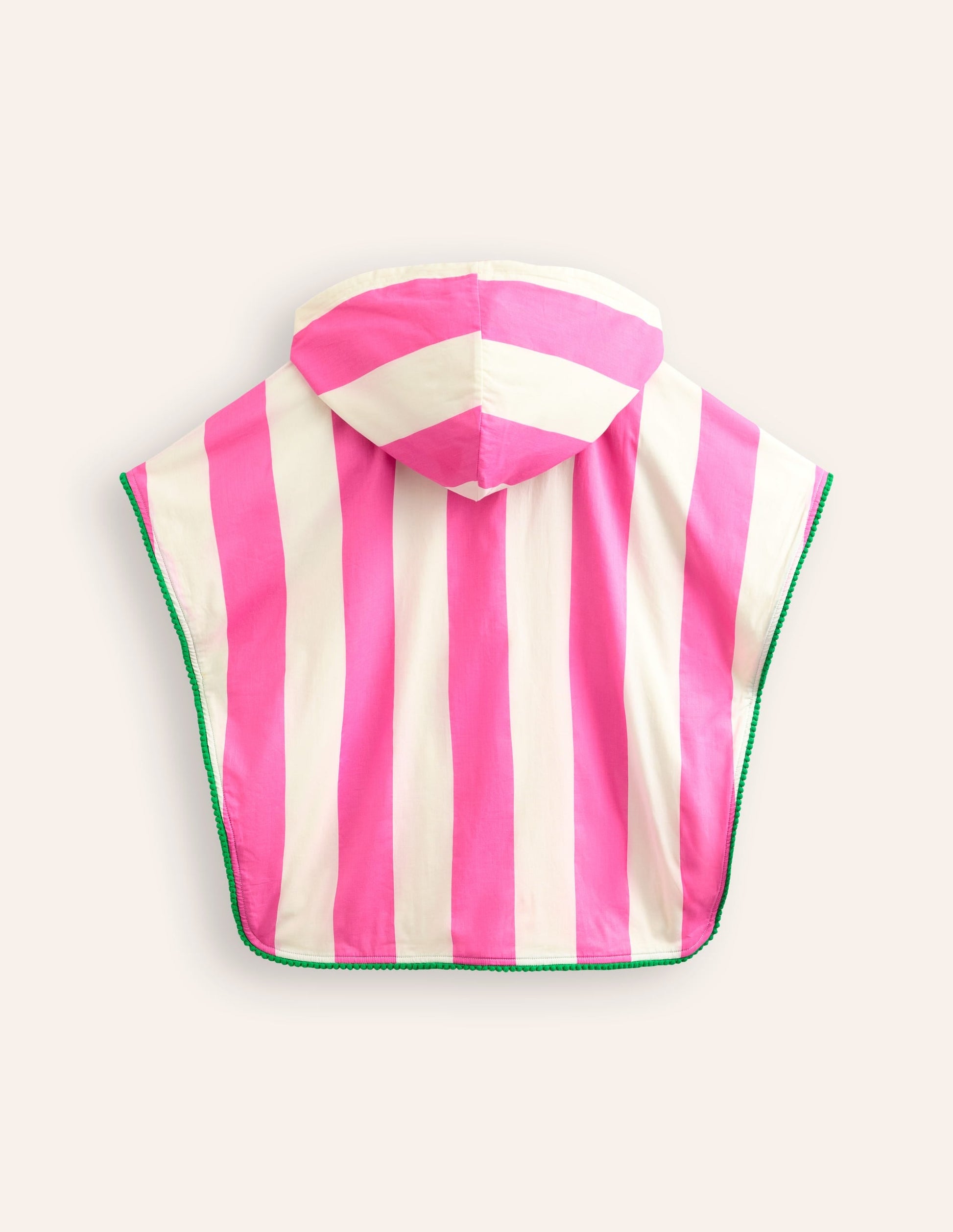 Towelling Poncho Hoodie-Strawberry Milkshake/ Ivory-2