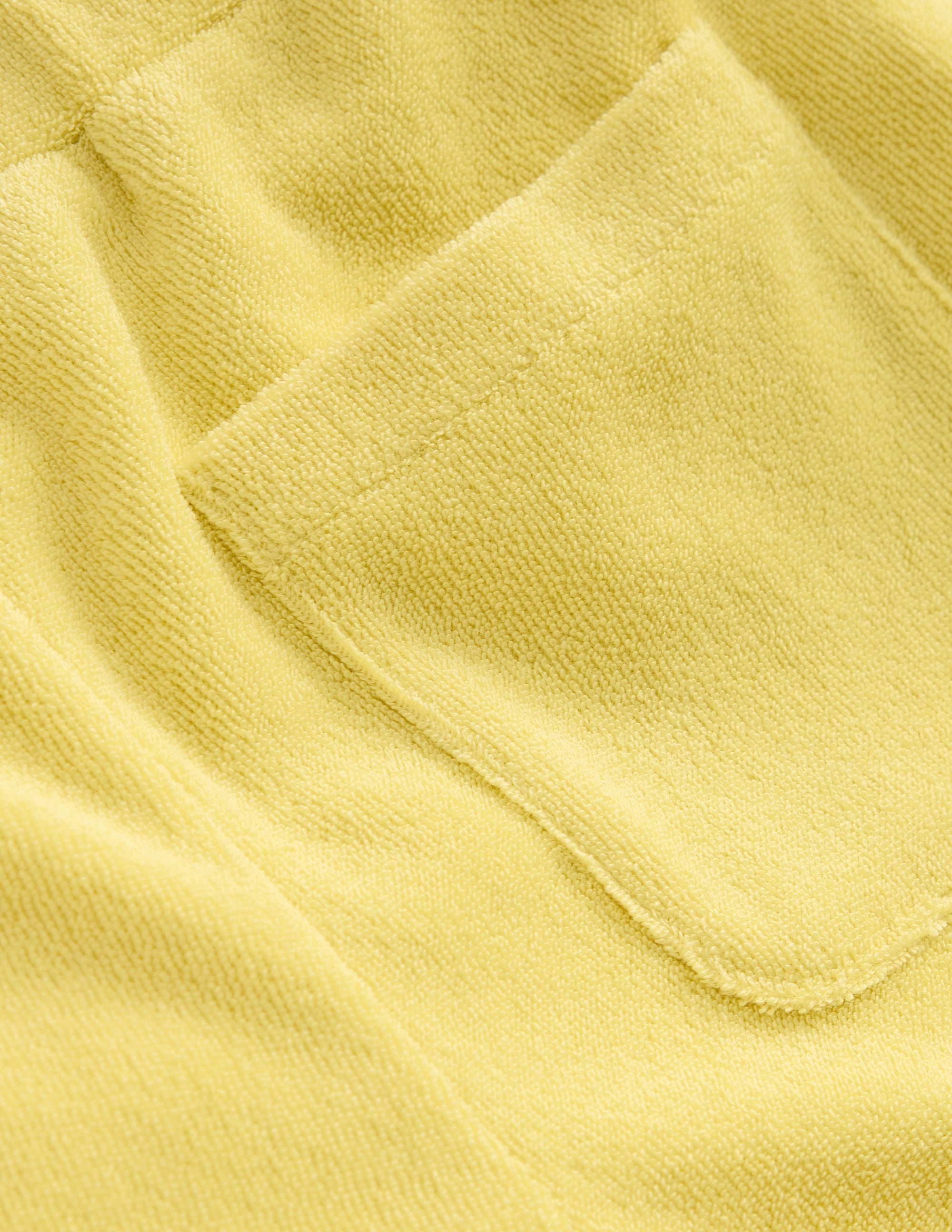 Frill Hem Towelling Shorts-Lemon Yellow - Image 3