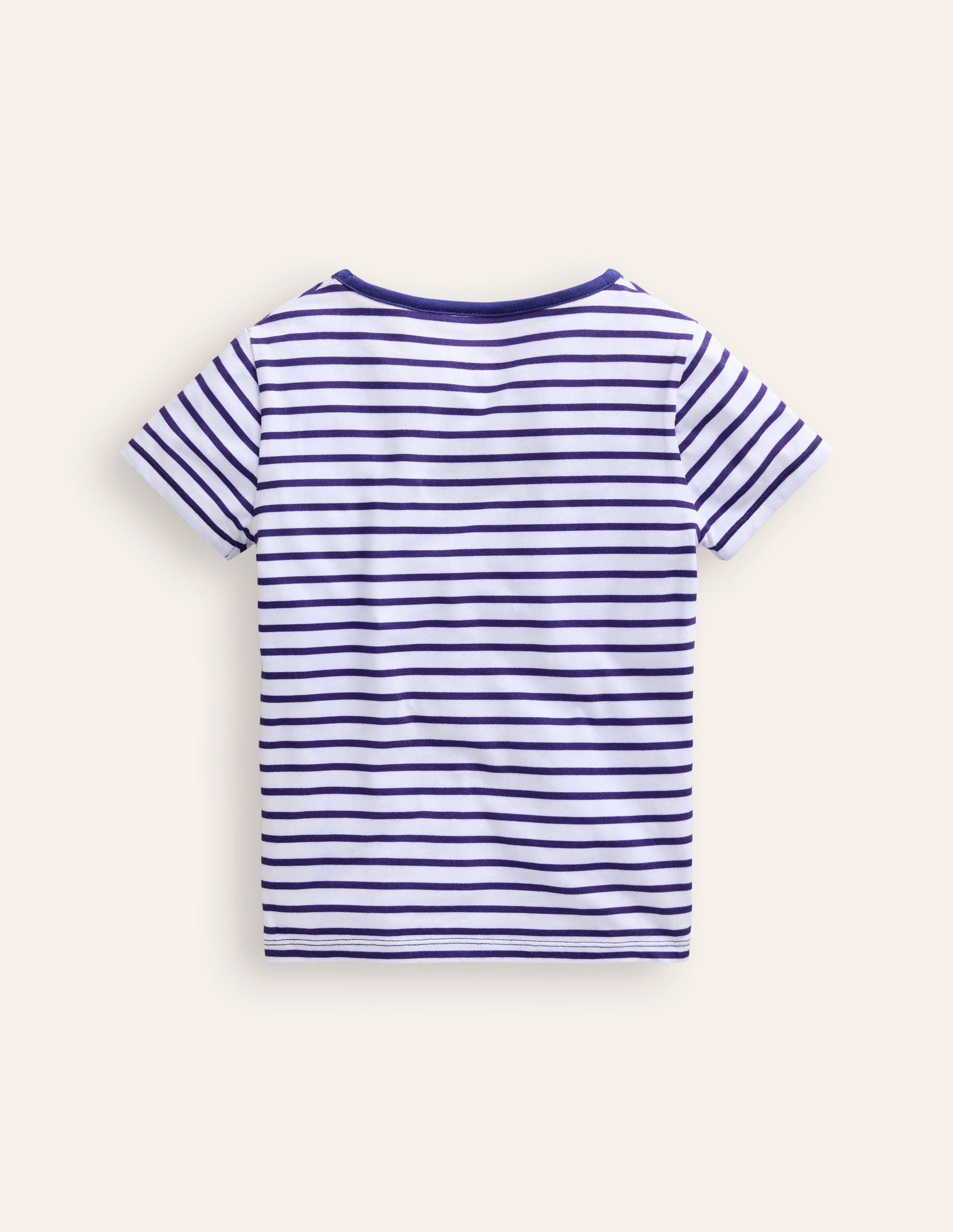 Short Sleeve Appliqué T-shirt-Ivory/ Starboard Stripe Boat-2