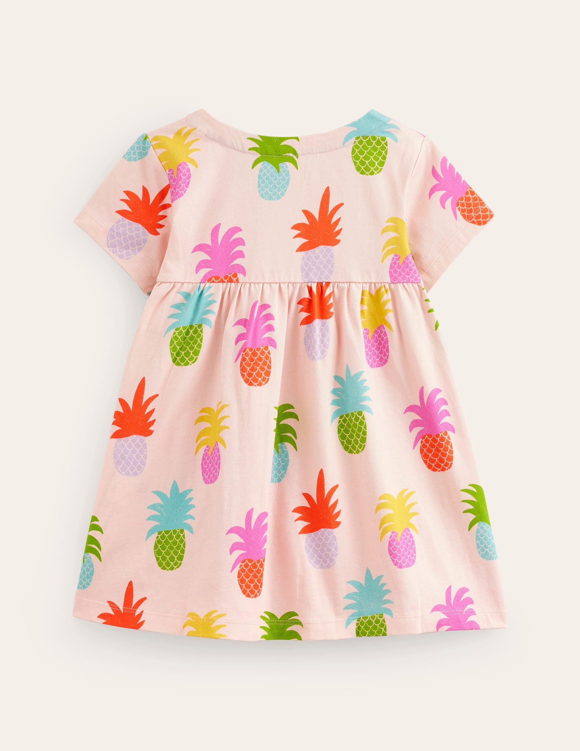 Short Sleeve Printed Tunic-Blooming Pink Pineapples - Image 2