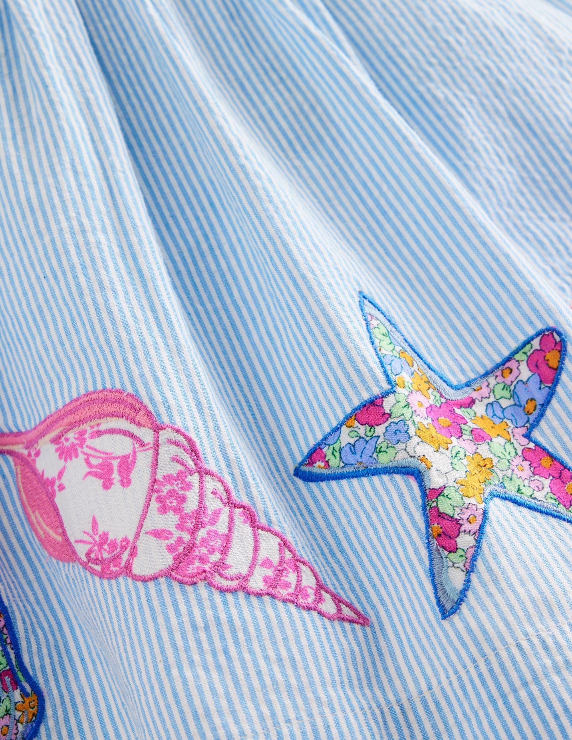 Charming Pinafore Dress-Surf Blue/ Ivory Shells - Image 3