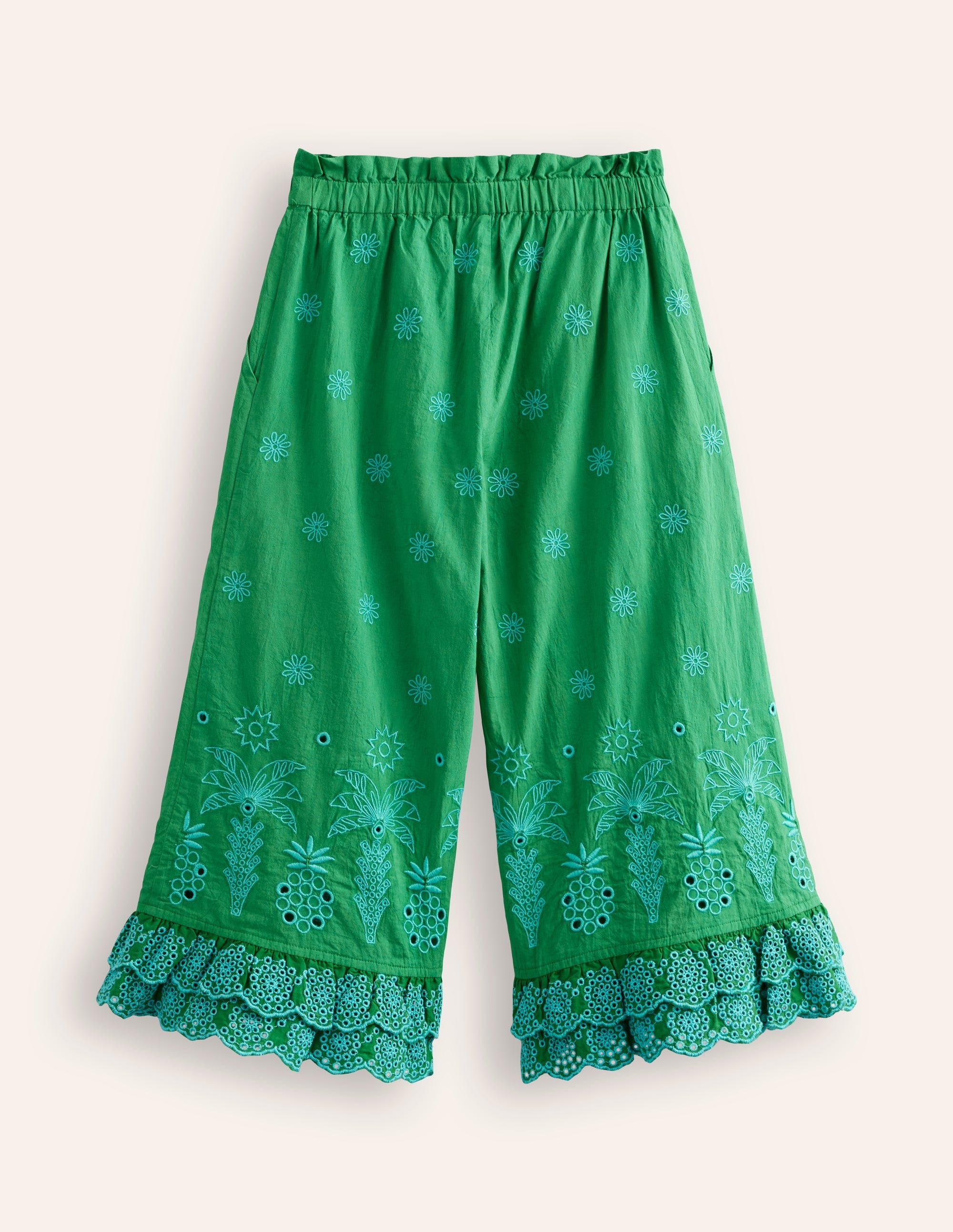 Broderie Trousers-Highland Green - Image 2