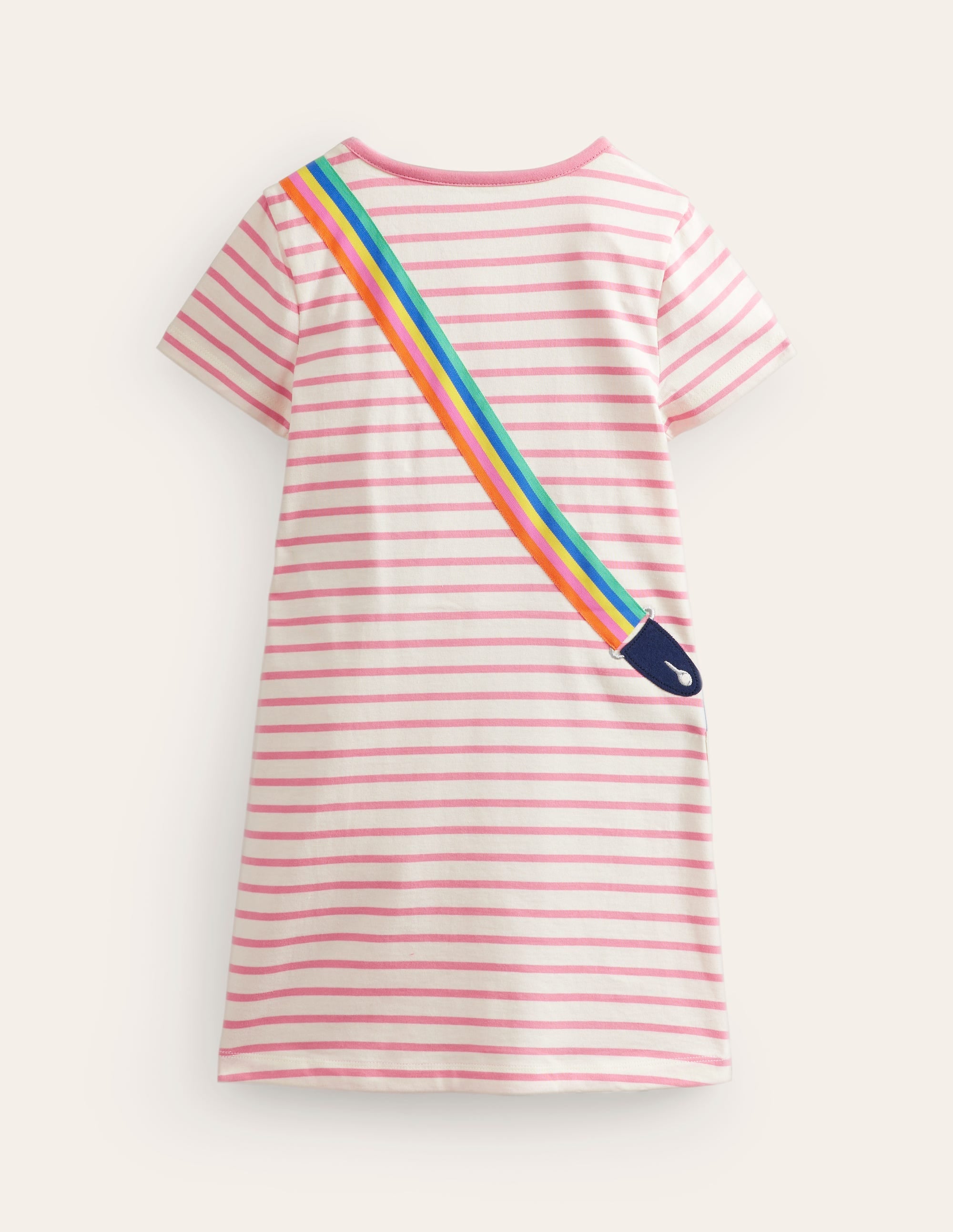 Big Appliqué Jersey Dress-Ivory/ Salmon Pink Guitar - Image 2