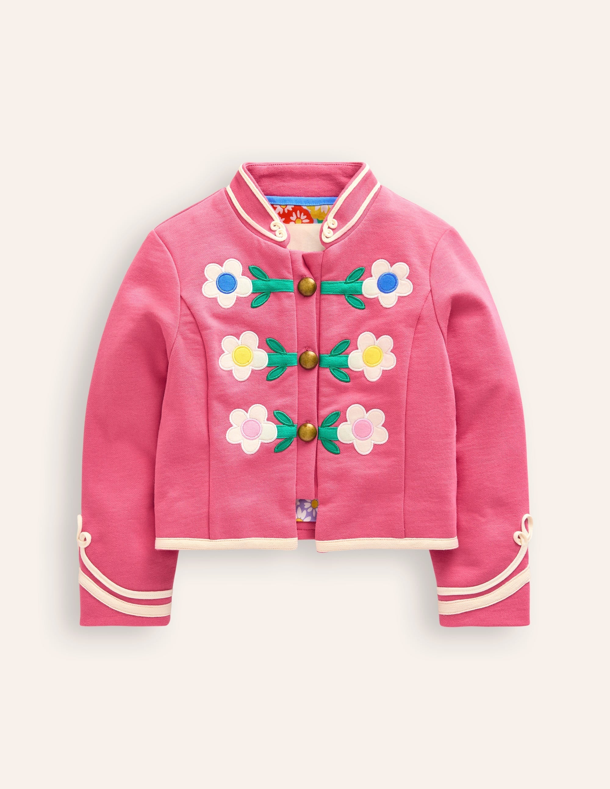Floral Military Jacket-Rose Pink - Image 1