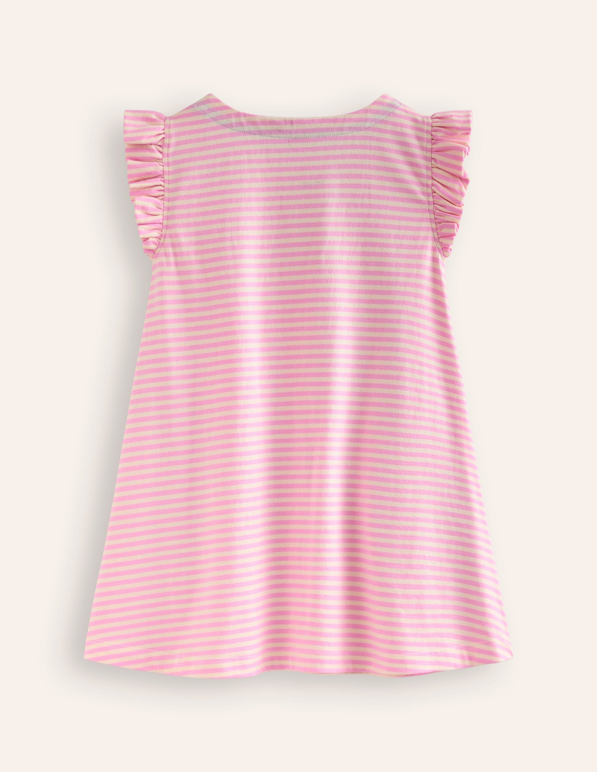 Heart Pocket Frill Tunic-Bubblegum Pink/Ivory Hearts - Image 2
