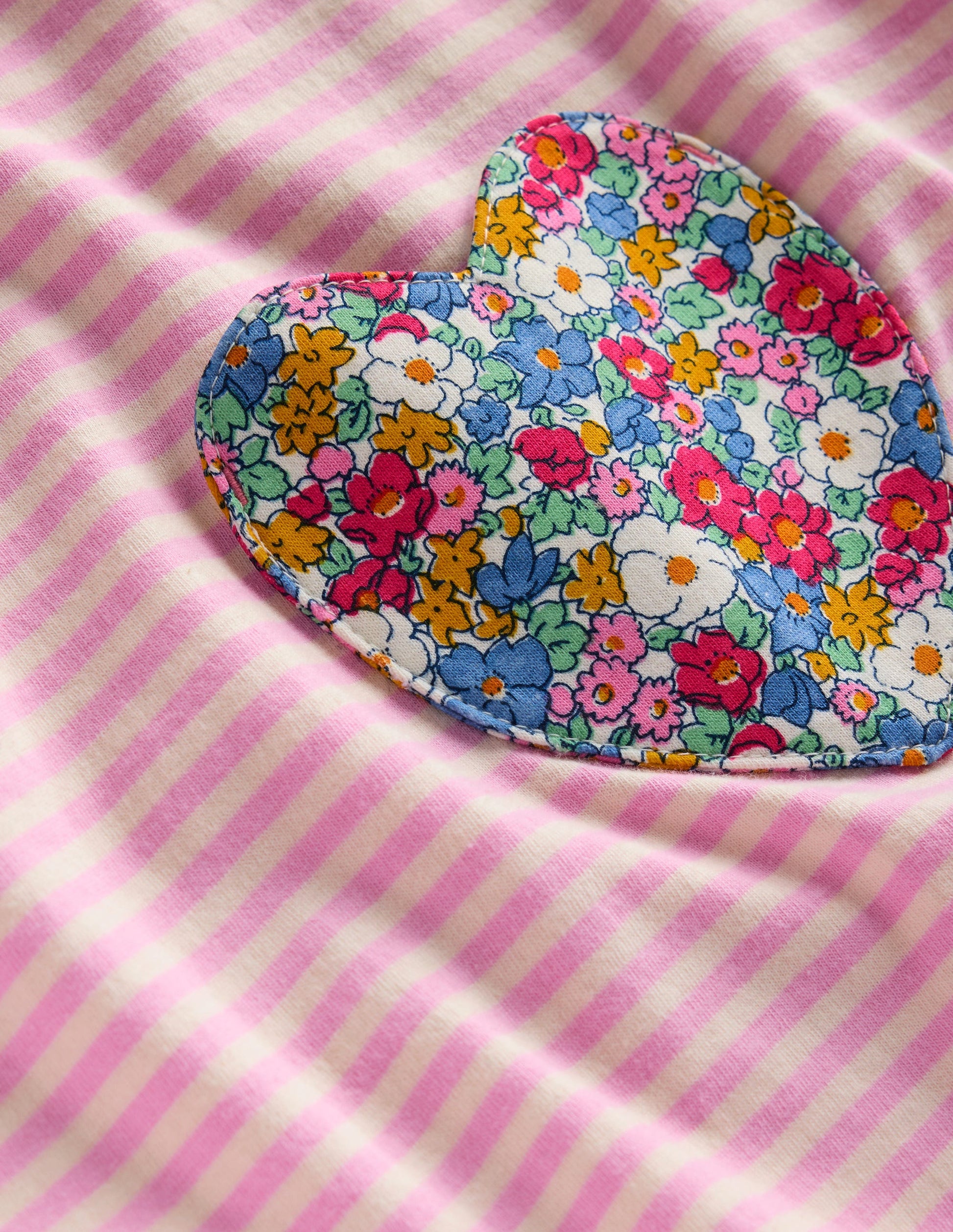 Heart Pocket Frill Tunic-Bubblegum Pink/Ivory Hearts-3