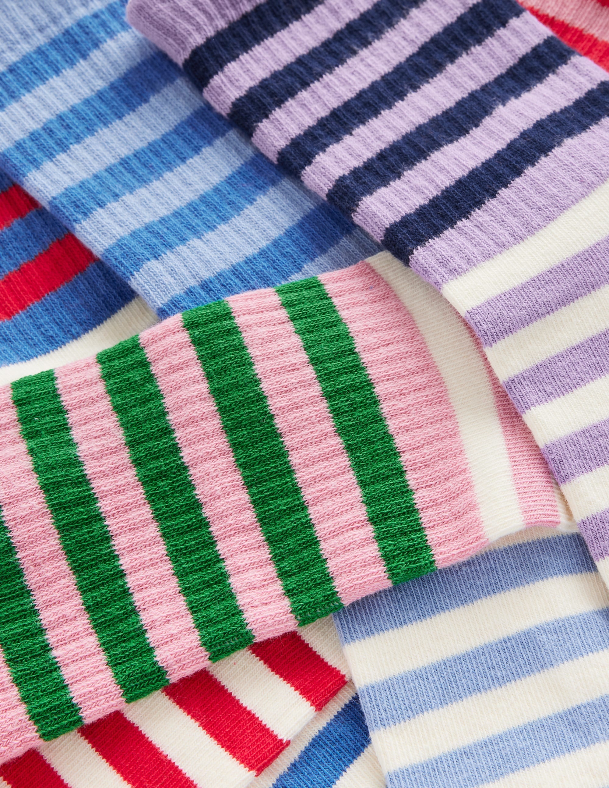 5-Pack Ribbed Ankle Socks-Multi Colourblock Stripe - Image 2