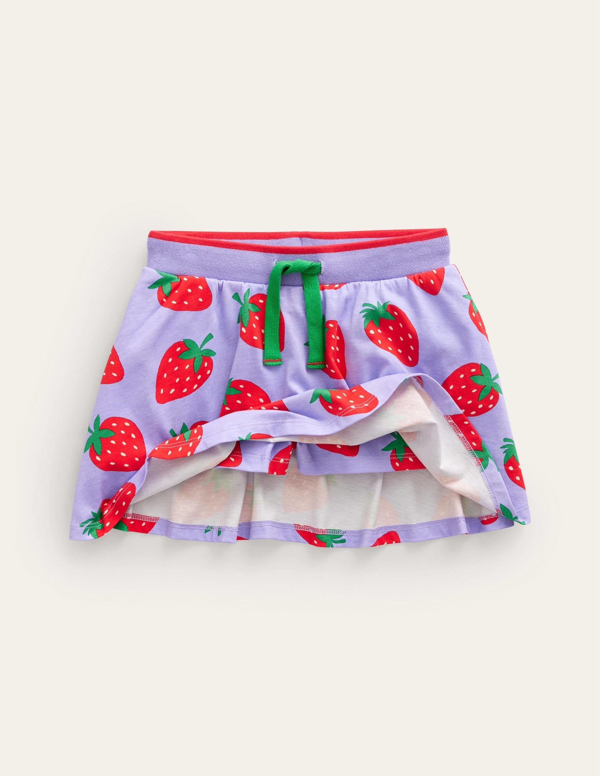 Printed Jersey Skort-Parma Violet Strawberries - Image 4