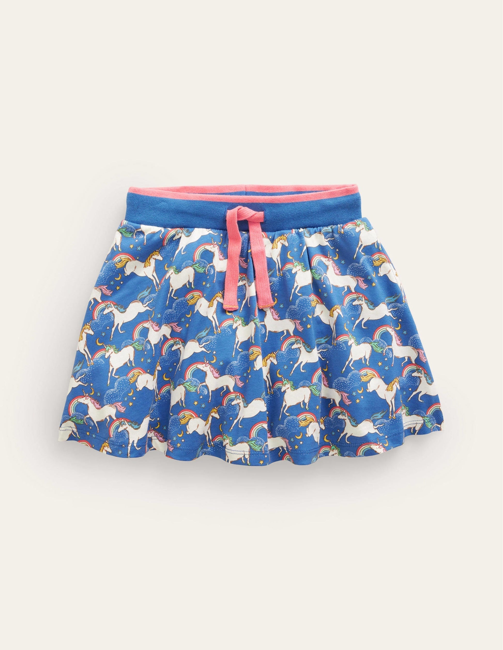 Printed Jersey Skort-Delft Blue Unicorn-1