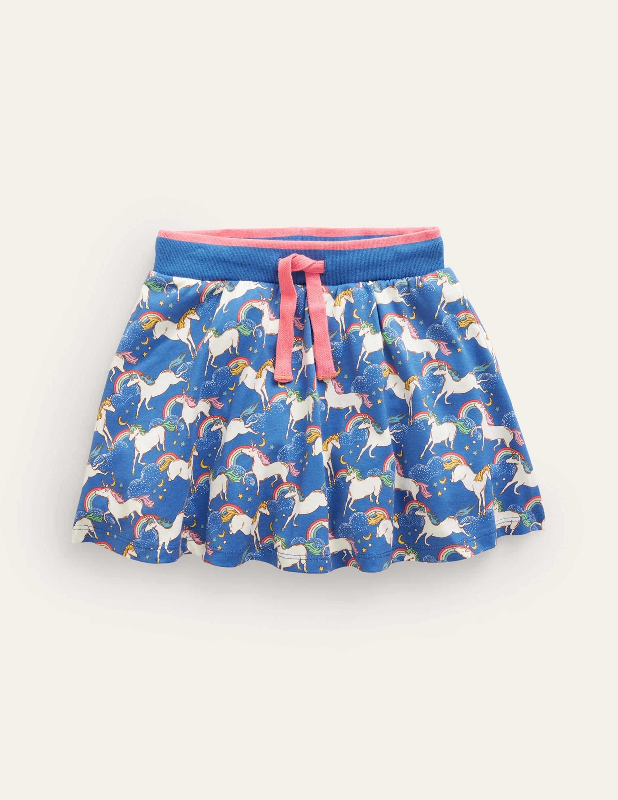 Printed Jersey Skort-Delft Blue Unicorn - Image 1