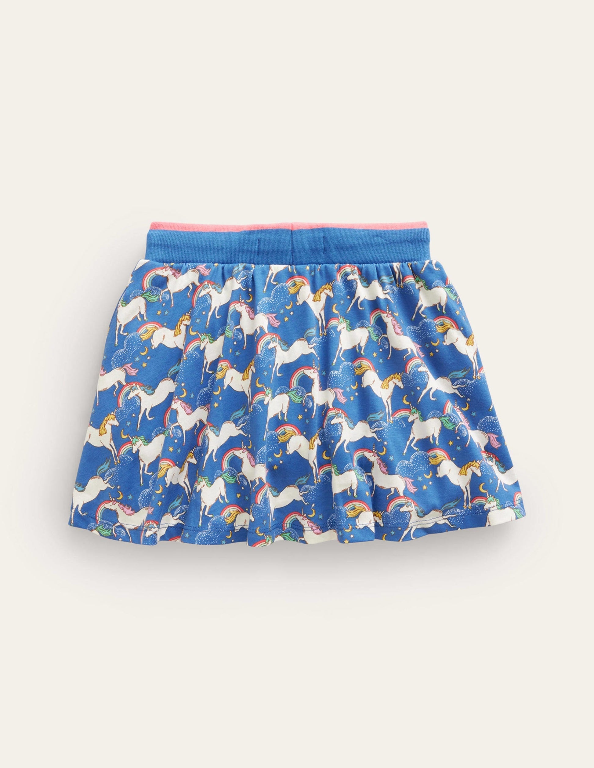 Printed Jersey Skort-Delft Blue Unicorn-2