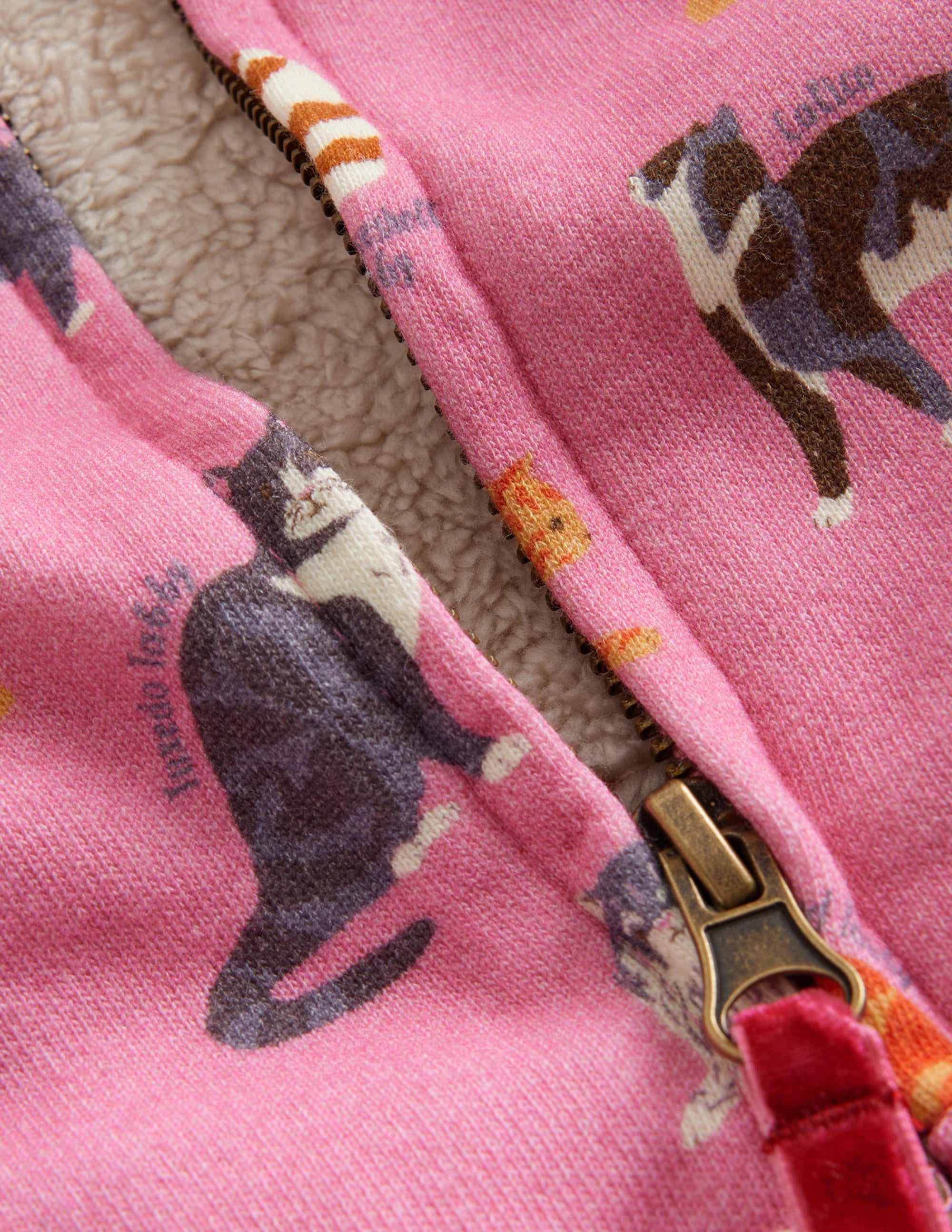 Shaggy-lined Hoodie-Formica Pink Cats - Image 3