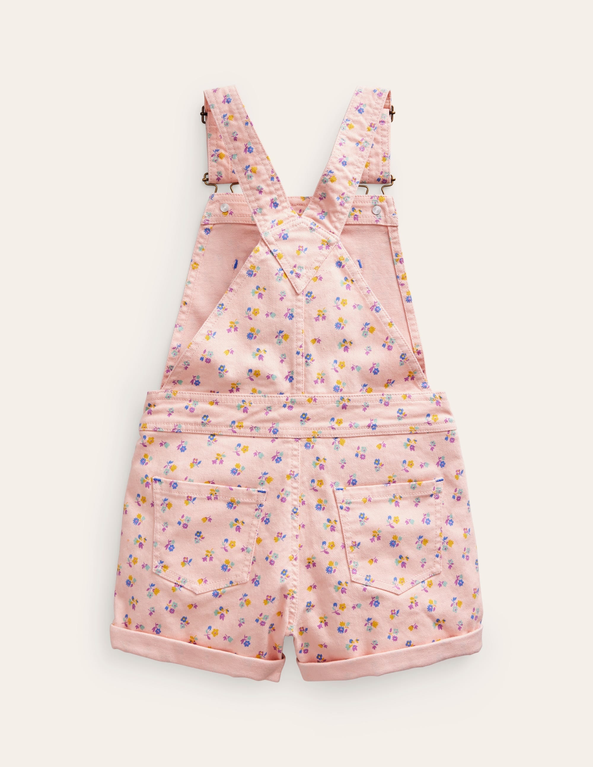 Heart Pocket Short Dungarees-Provence Dusty Pink Sprig - Image 2