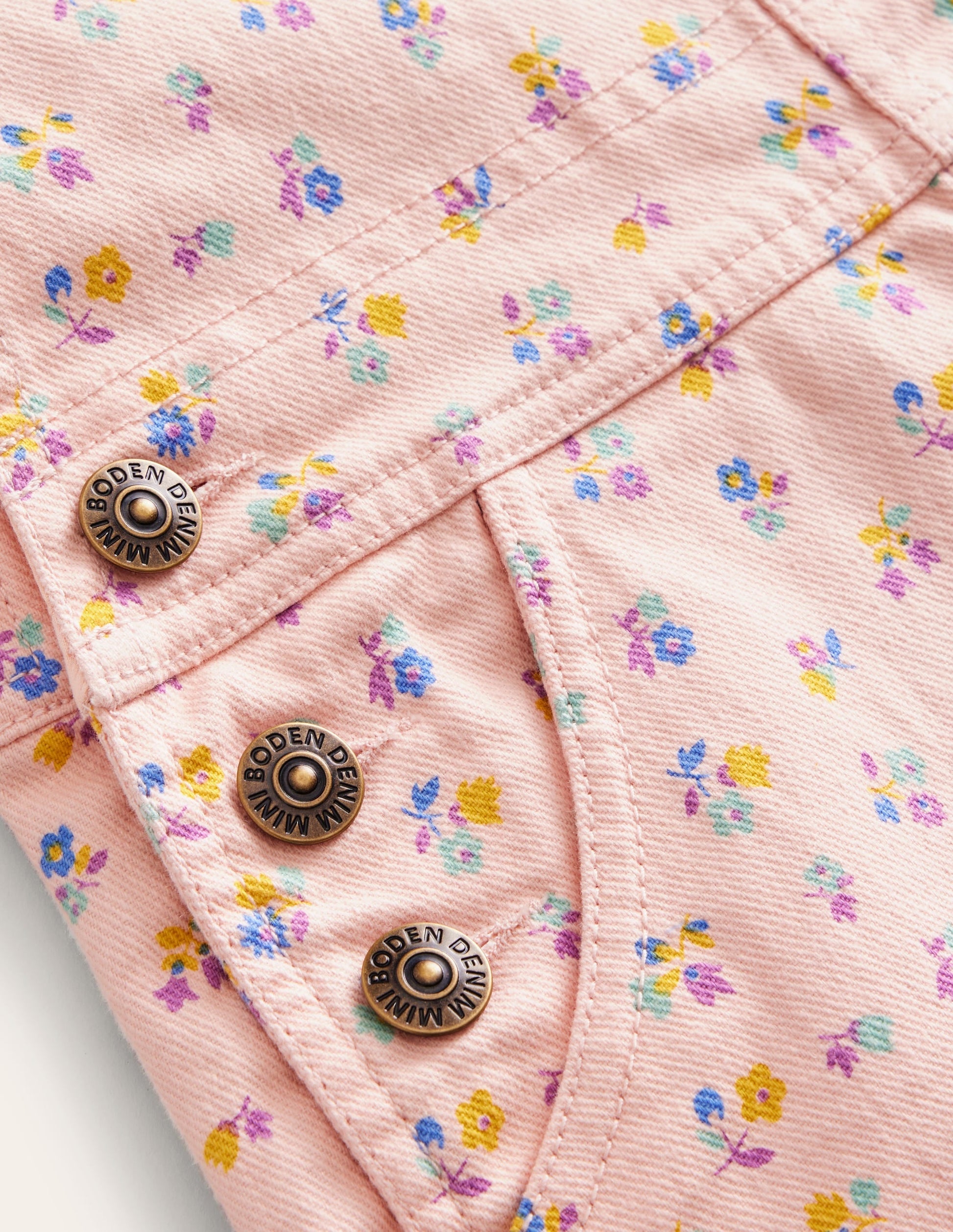 Heart Pocket Short Dungarees-Provence Dusty Pink Sprig-3