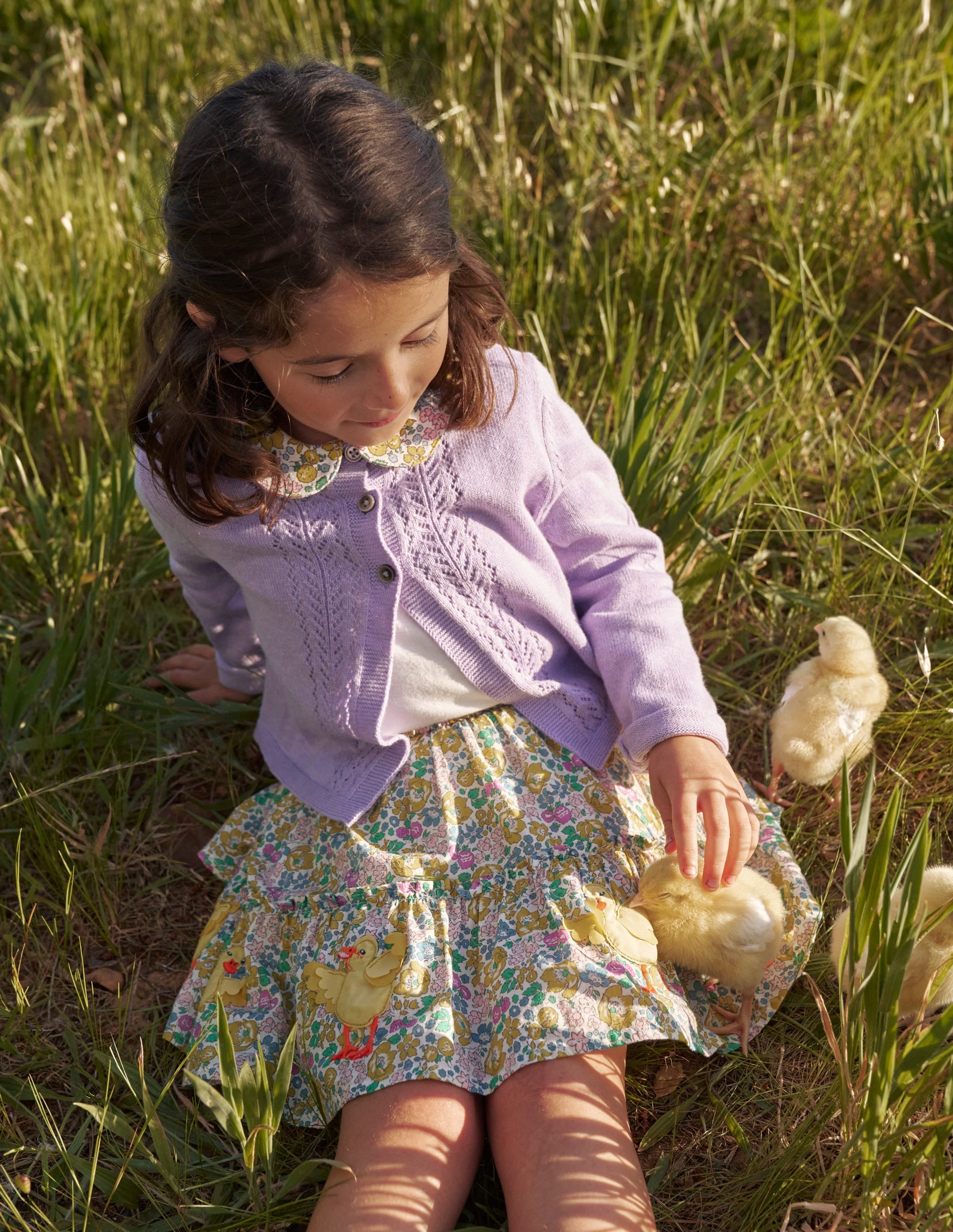 Appliqué Skirt-Yellow Spring Bloom Chicks - Image 4
