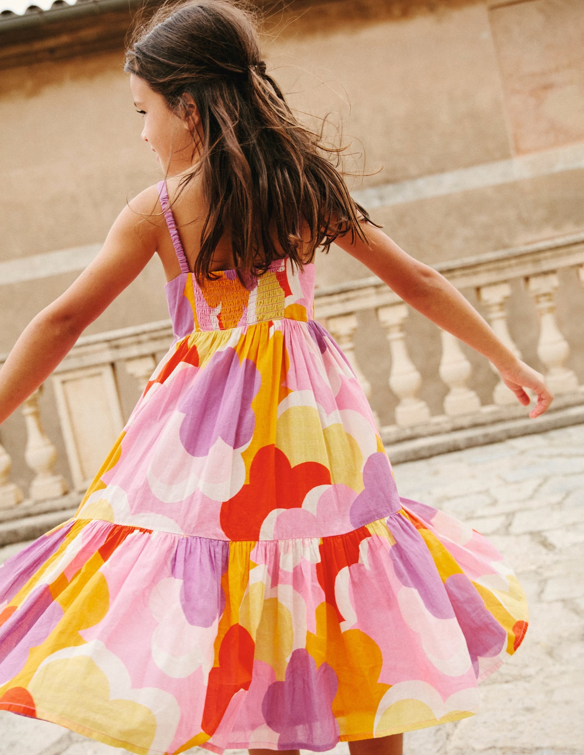 Tiered Twirly Sundress-Jam Red Daisy Cloud - Image 4