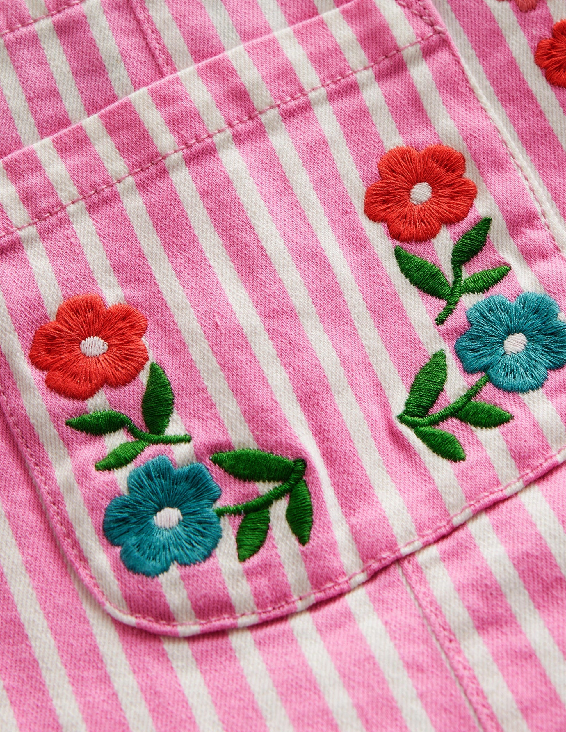 Relaxed Dungarees-Pink / Ivory Stripe-3