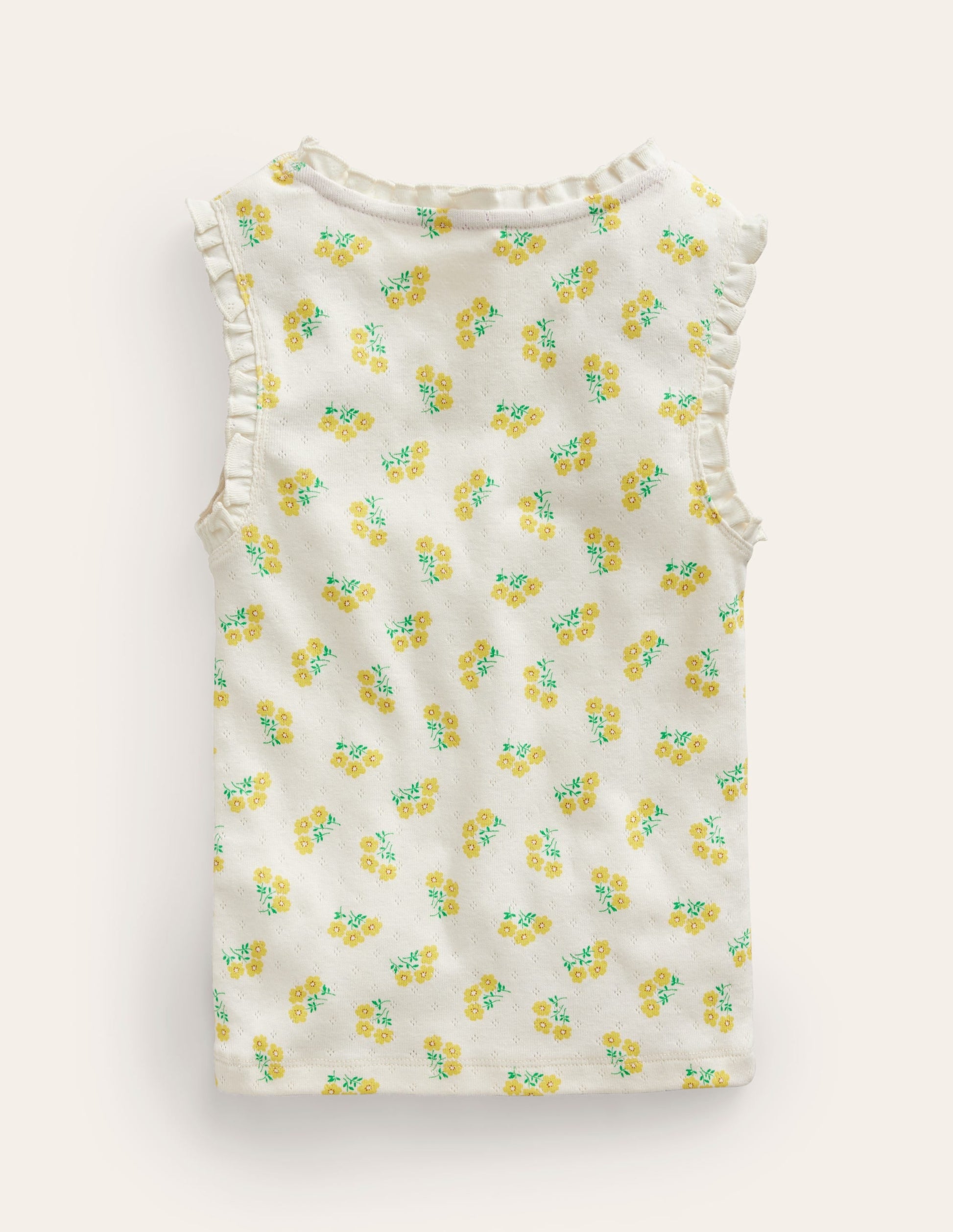 Pointelle Vest Top-Vanilla Pod Ditsy Floral-2