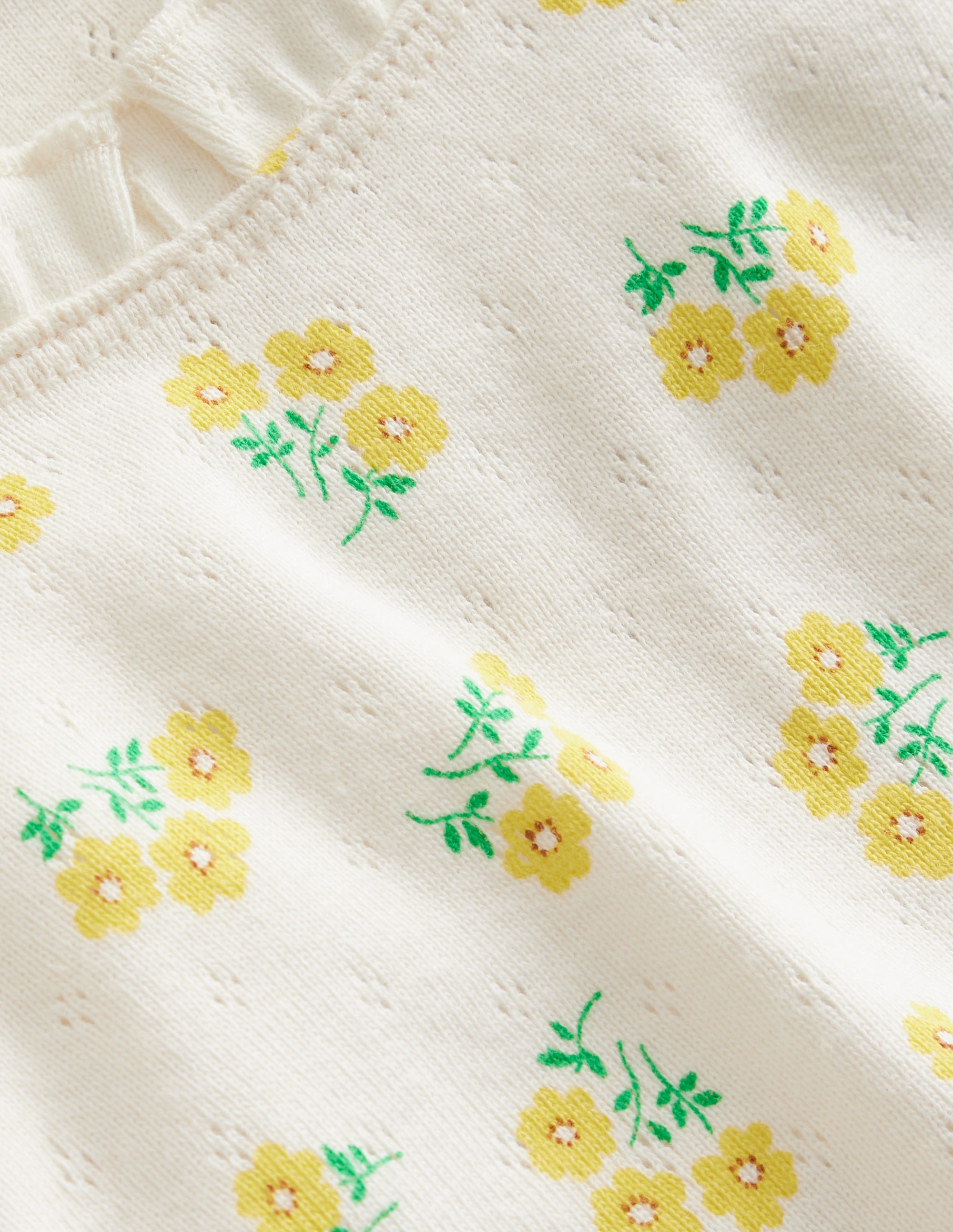 Pointelle Vest Top-Vanilla Pod Ditsy Floral - Image 3