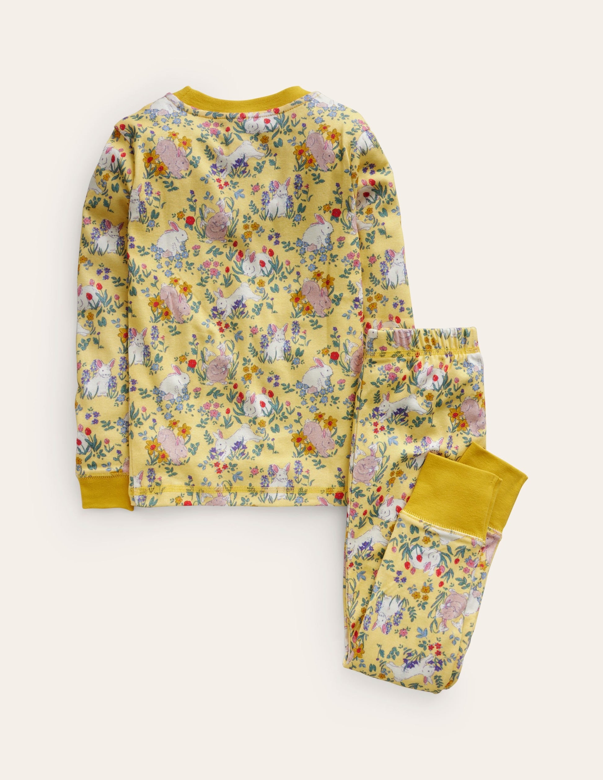 Snug Long John Pyjamas-Spring Yellow Bunnies-2