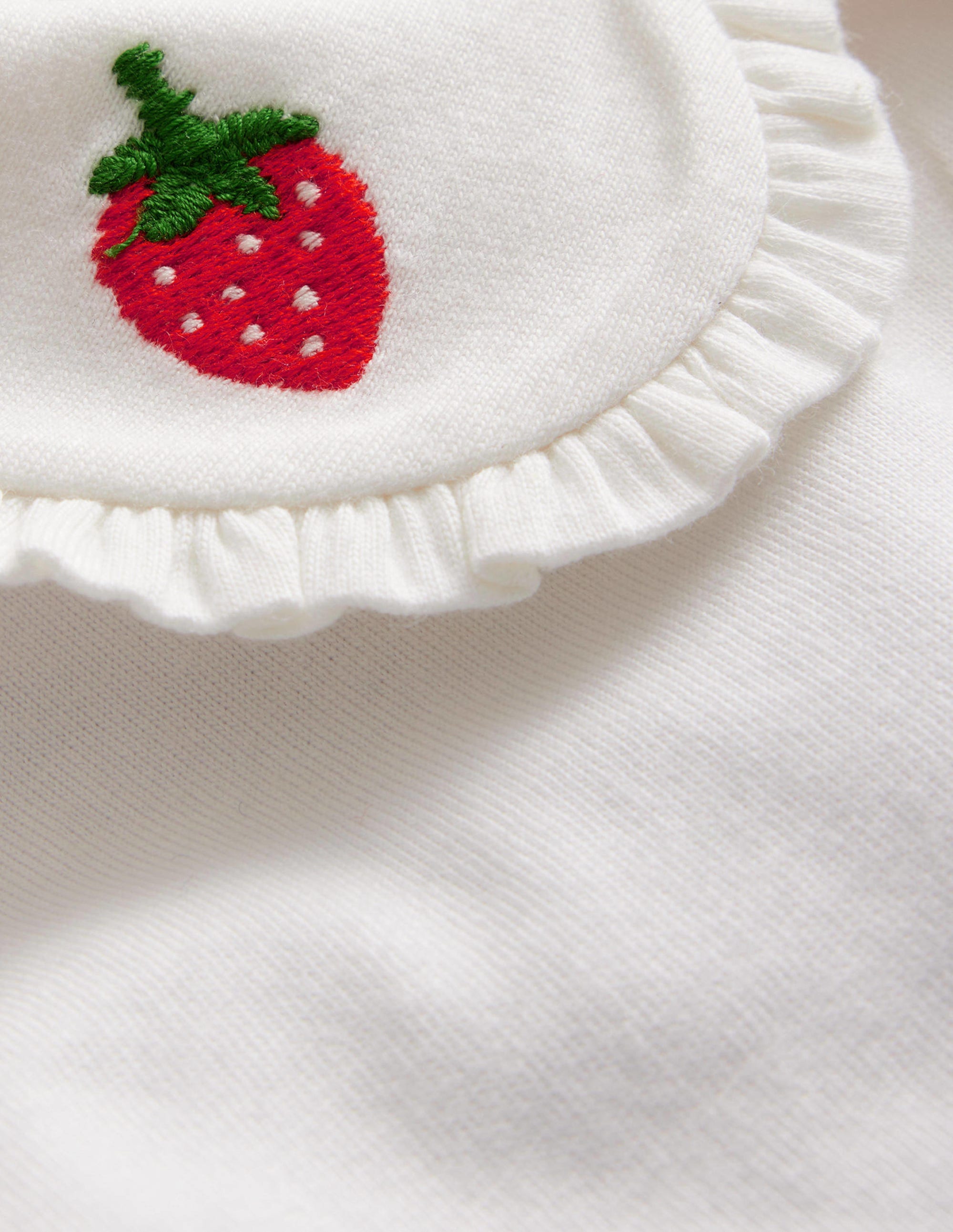 Collared Jersey Top-Ivory Strawberry - Image 3