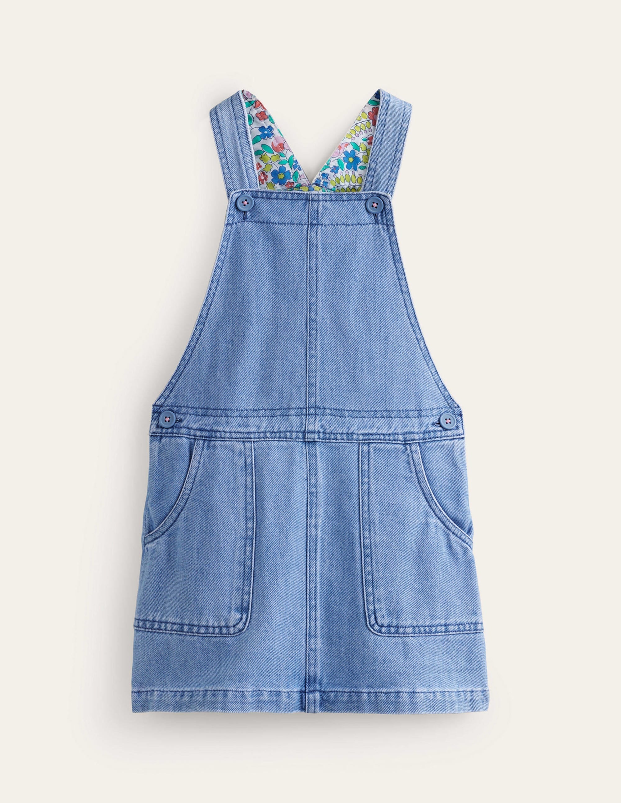 Dungaree Dress-Mid Vintage Denim - Image 1