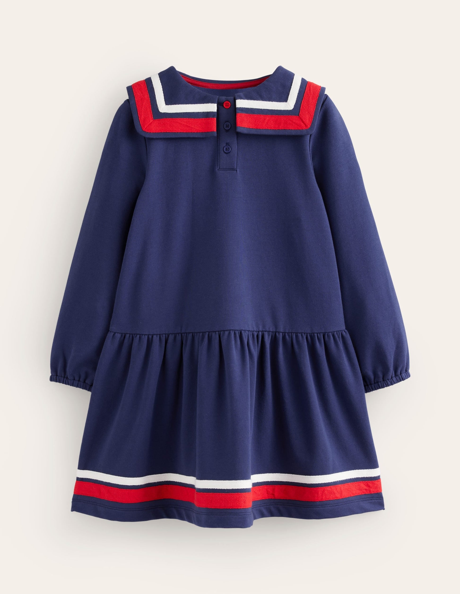Sailor Sweatshirt Dress-College Navy-1
