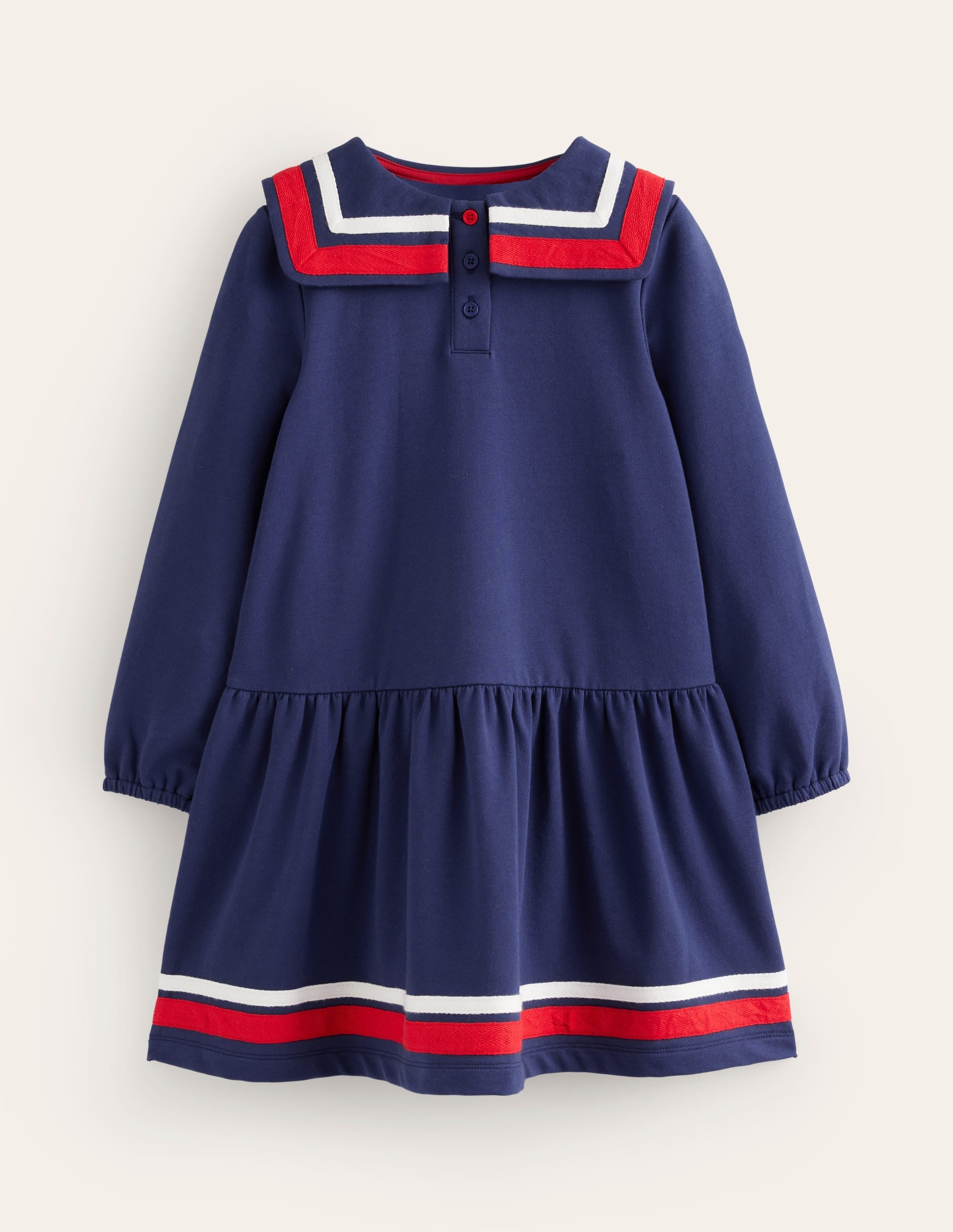 Sailor Sweatshirt Dress-College Navy - Image 1