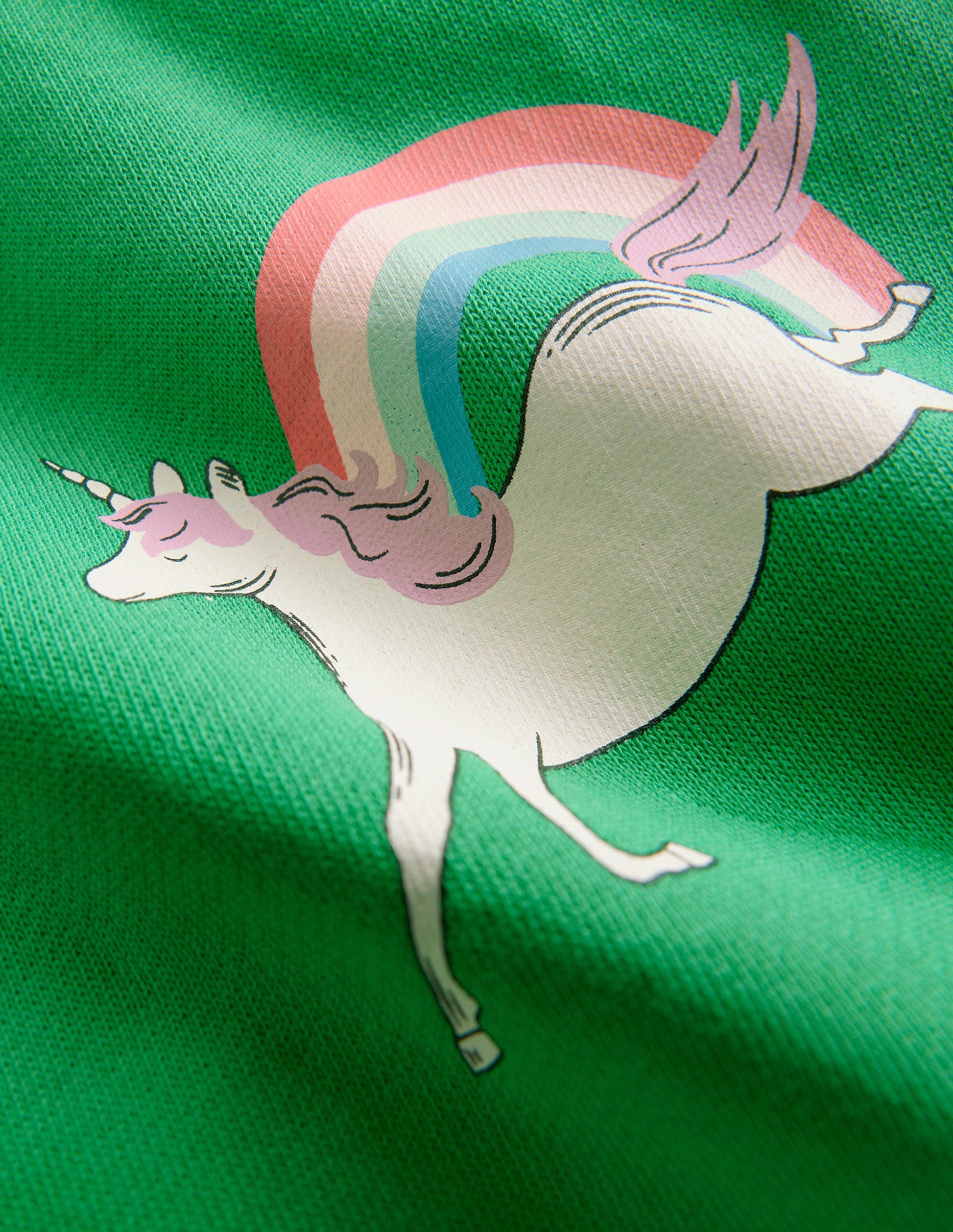 Relaxed Longline Sweatshirt-Green Unicorn-3