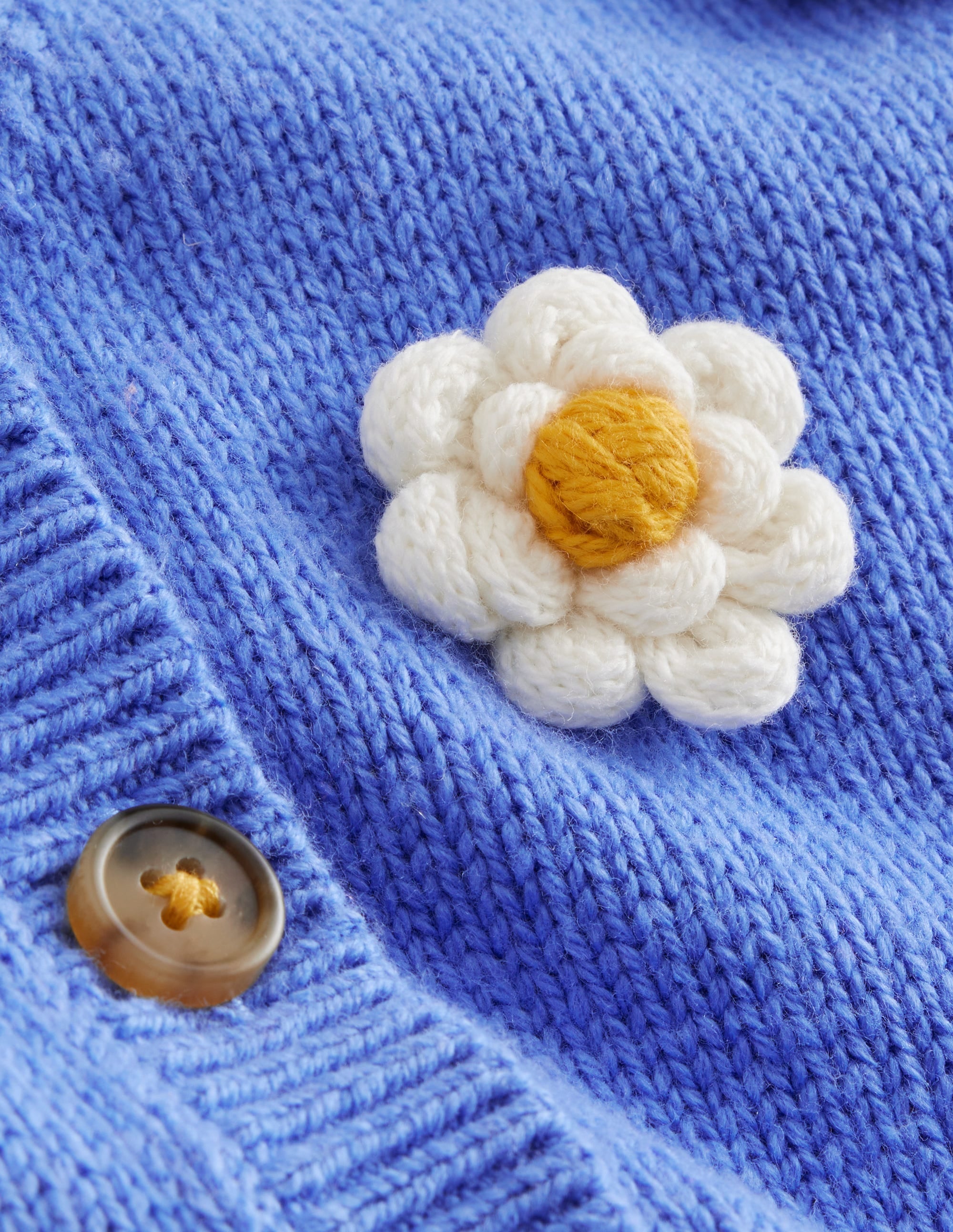 Fun Crochet Cardigan-Blue Heron Daisy - Image 3