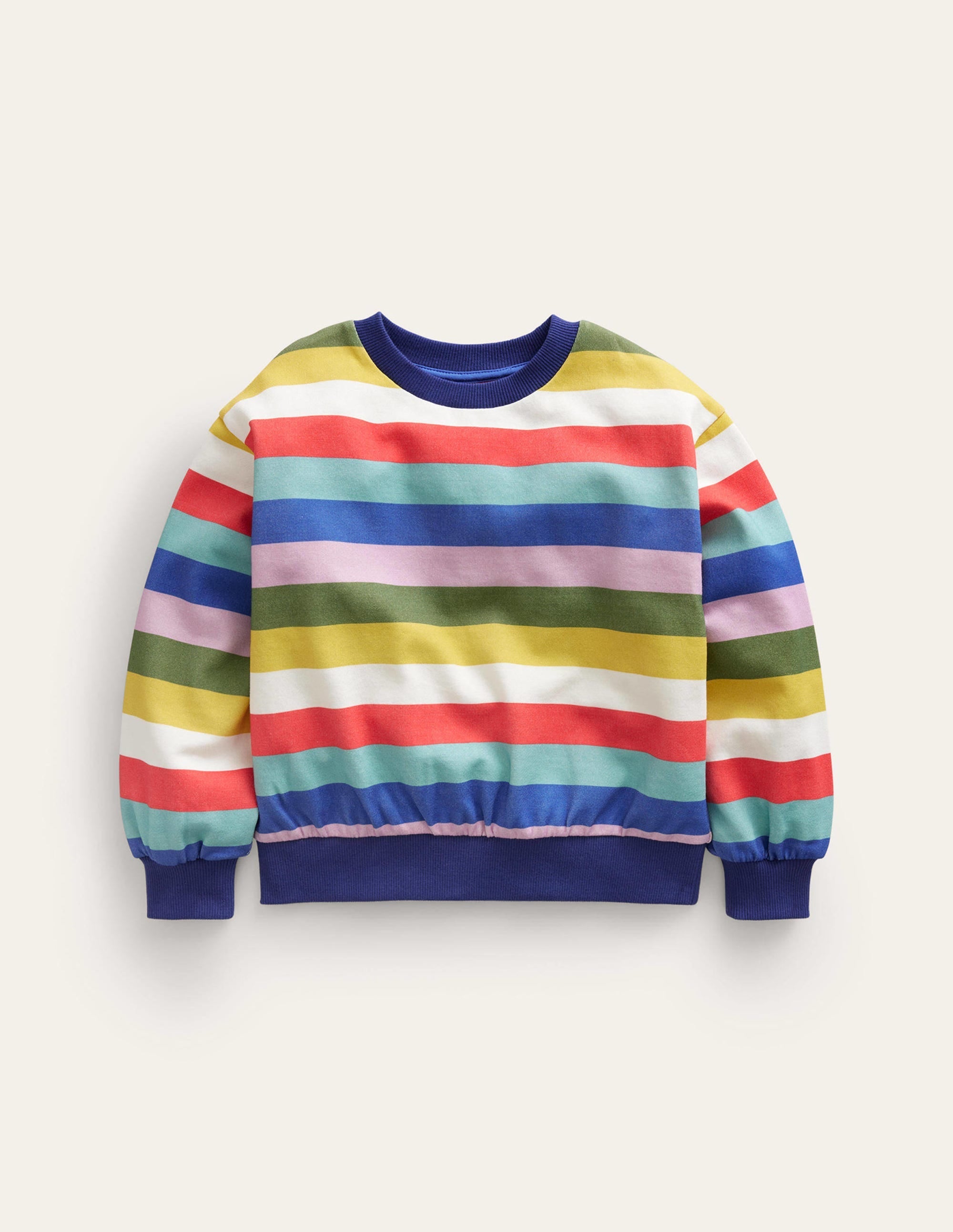 Printed Relaxed Sweatshirt-Multi Stripe - Image 1