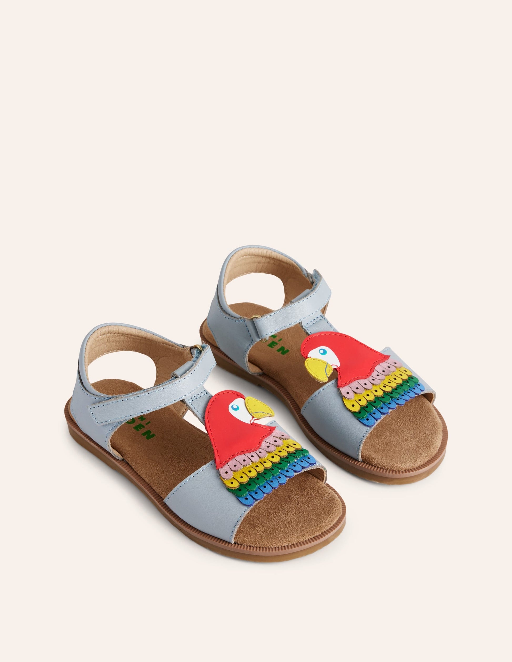 Fun Leather Sandals-Tourmaline Blue Parrot-2