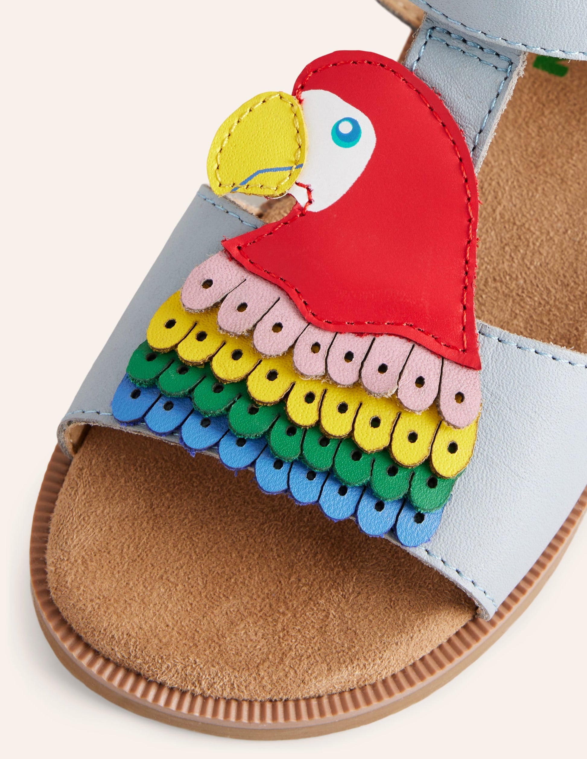 Fun Leather Sandals-Tourmaline Blue Parrot-3