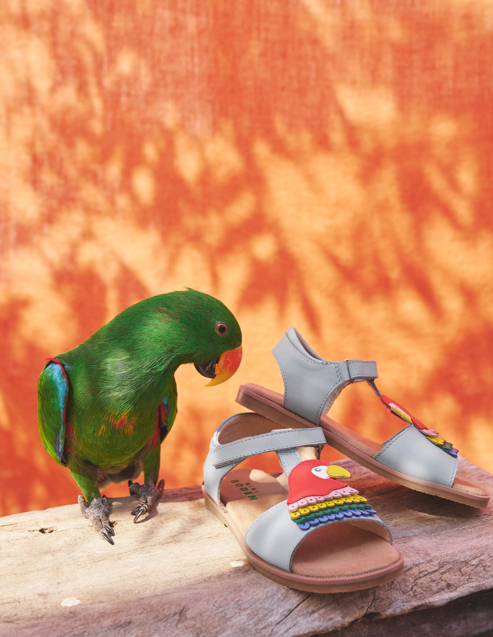 Fun Leather Sandals-Tourmaline Blue Parrot-4