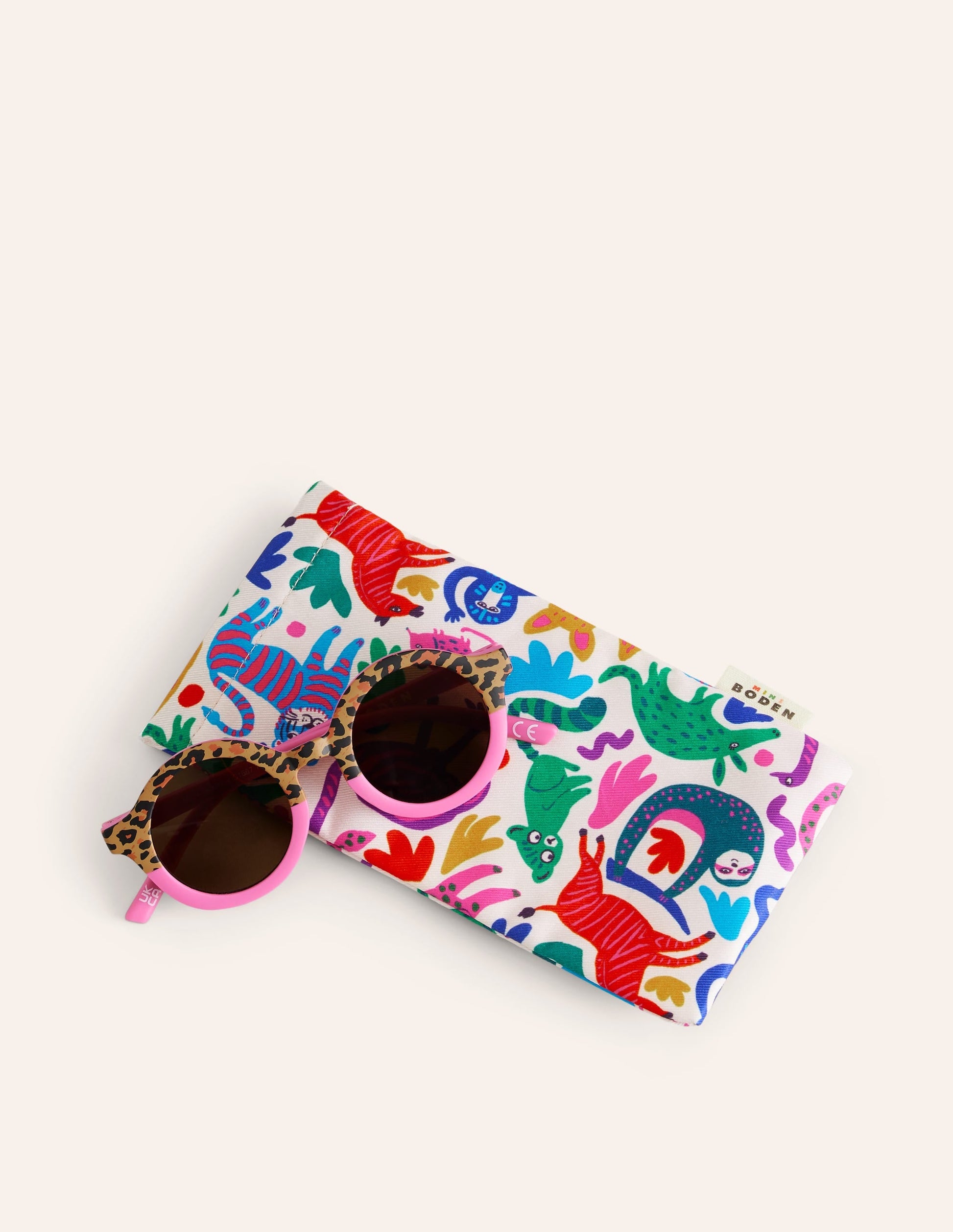 Classic Sunglasses-Pink Leopard Print-3