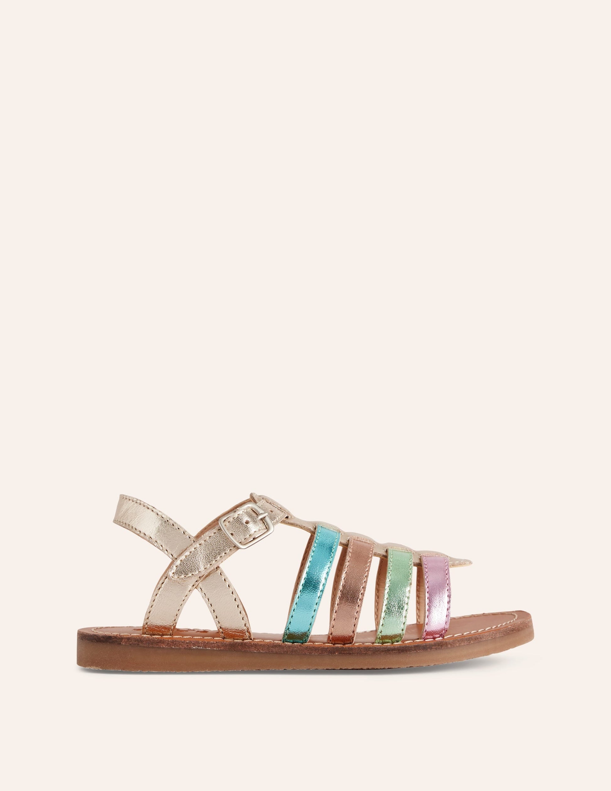 Strappy Metallic Sandals-Mutli Ombre Metallic-1