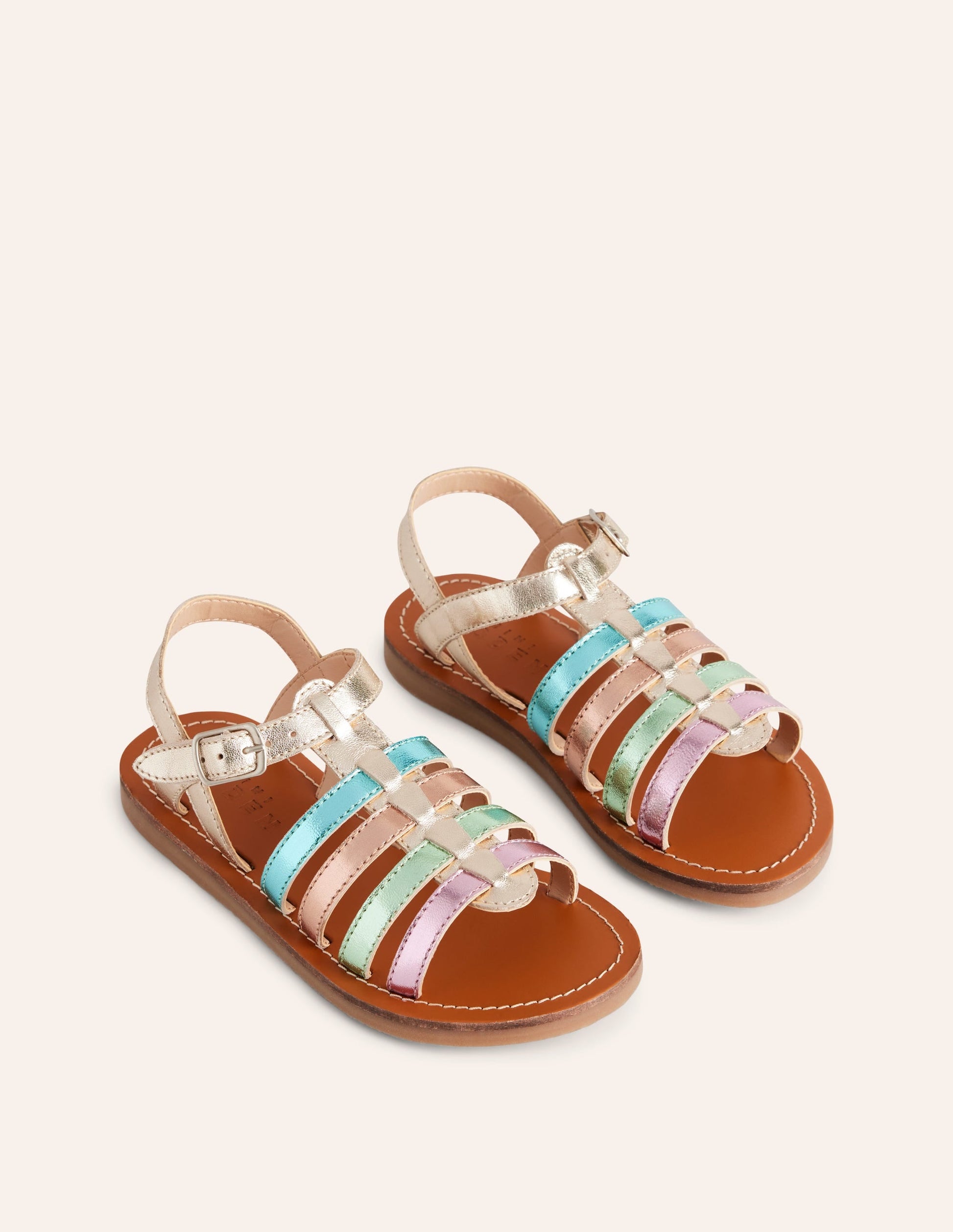 Strappy Metallic Sandals-Mutli Ombre Metallic-2