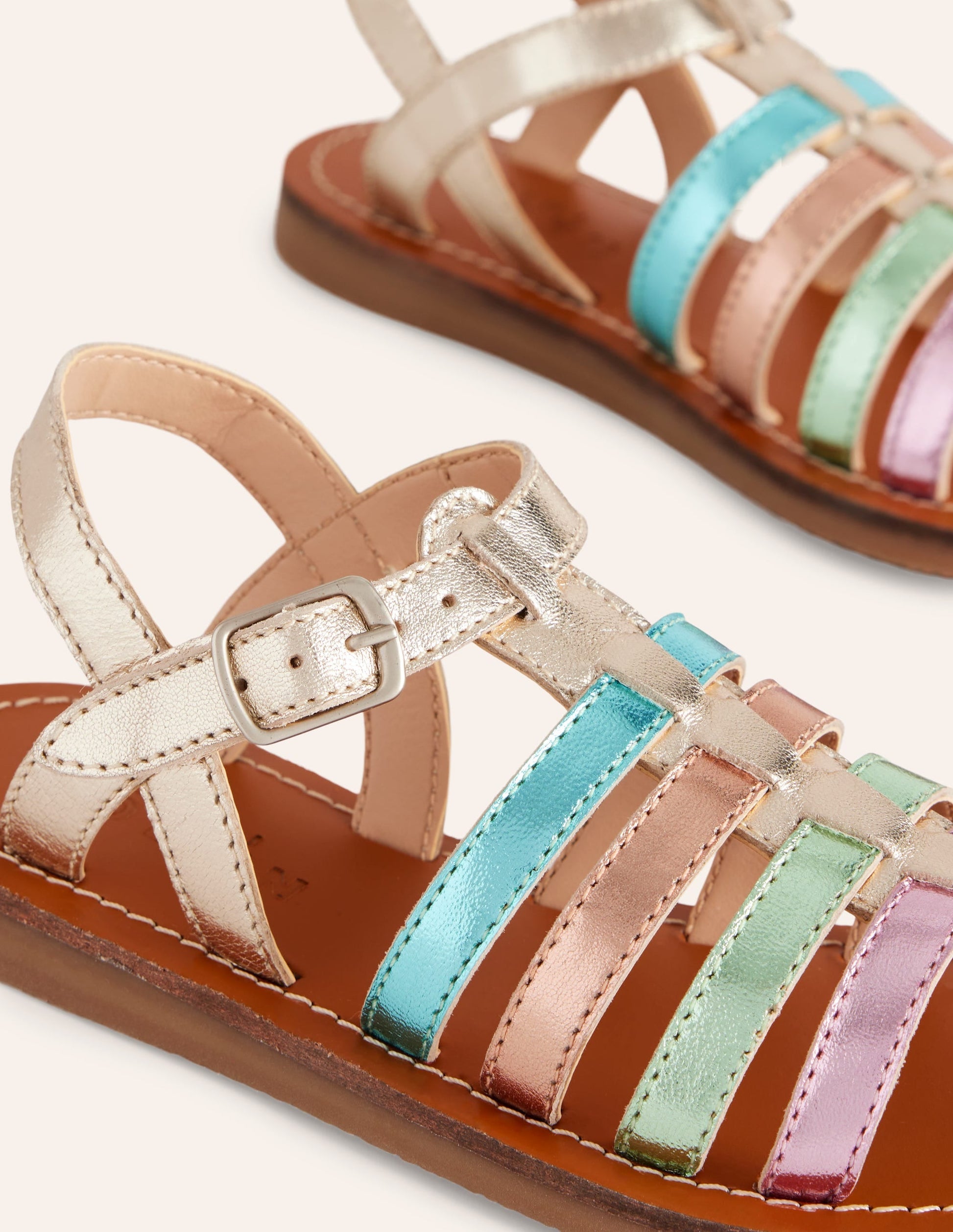 Strappy Metallic Sandals-Mutli Ombre Metallic-3