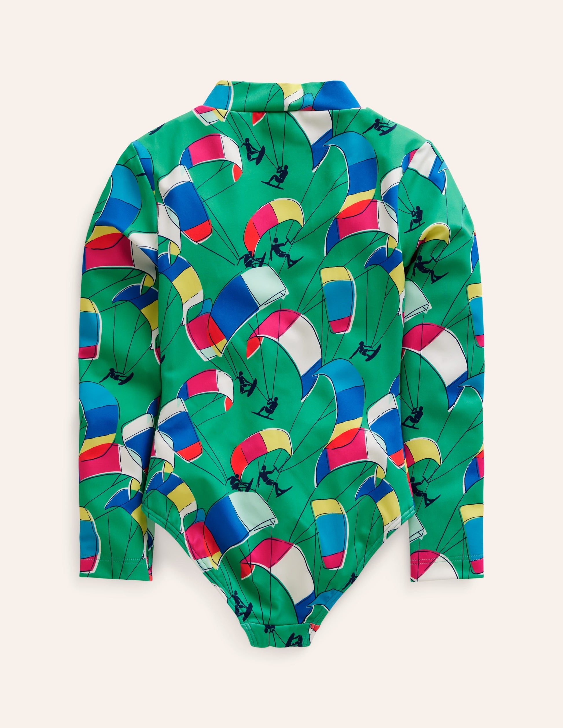 Long-sleeved Swimsuit-Pea Green Kite Surfers-2